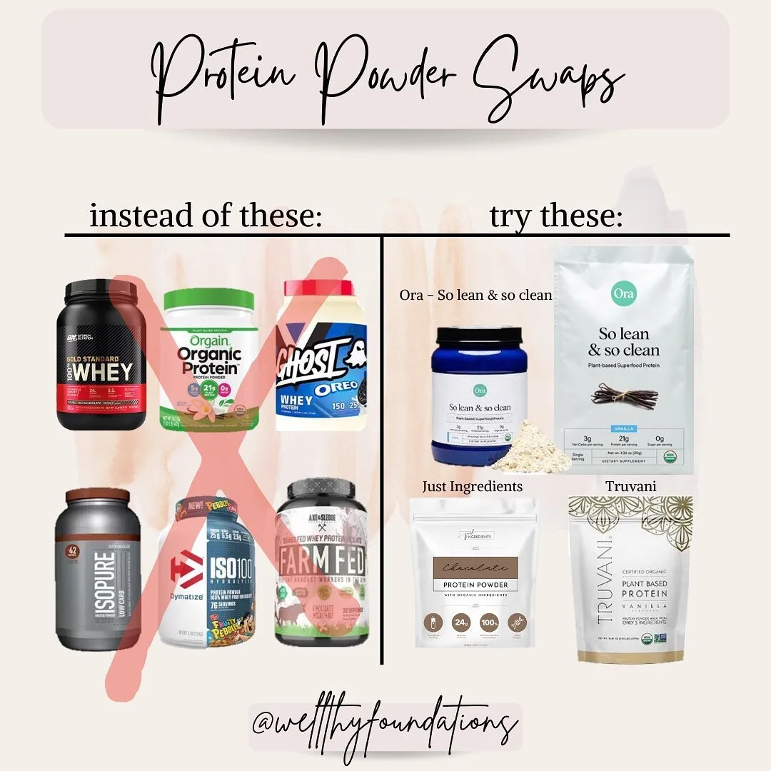 Protein is an essential building block for optimal health especially during pregnancy and recovering during postpartum + breastfeeding, but not all protein is created equal. Check your labels! Most protein powders are loaded with inflammatory ingredi