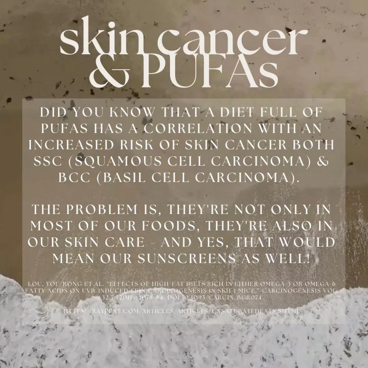 PUFAs and skin health! Such a critical topic and not many are speaking out about it. Time to change that and bring more awareness especially as warmer months will be here before we know it. 

For clean, nontoxic, pufa free moisturizer, check out @tou