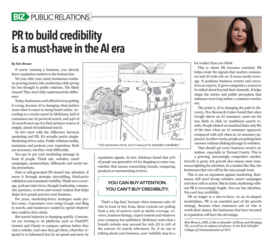 817 Biz Column: PR to build credibility is a must-have in the AI era