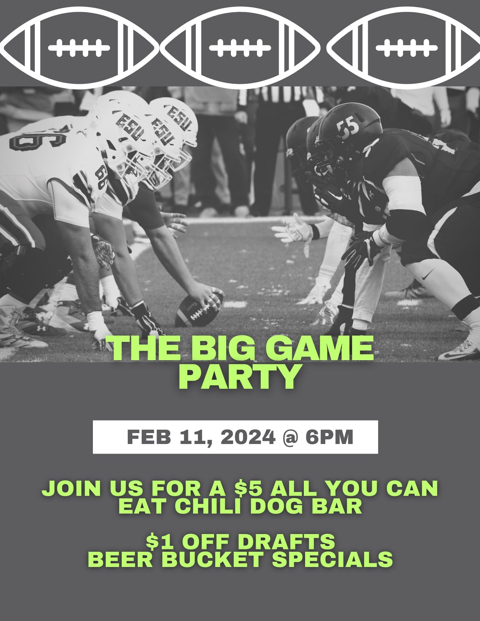 TONIGHT! Come hang out and watch the game!