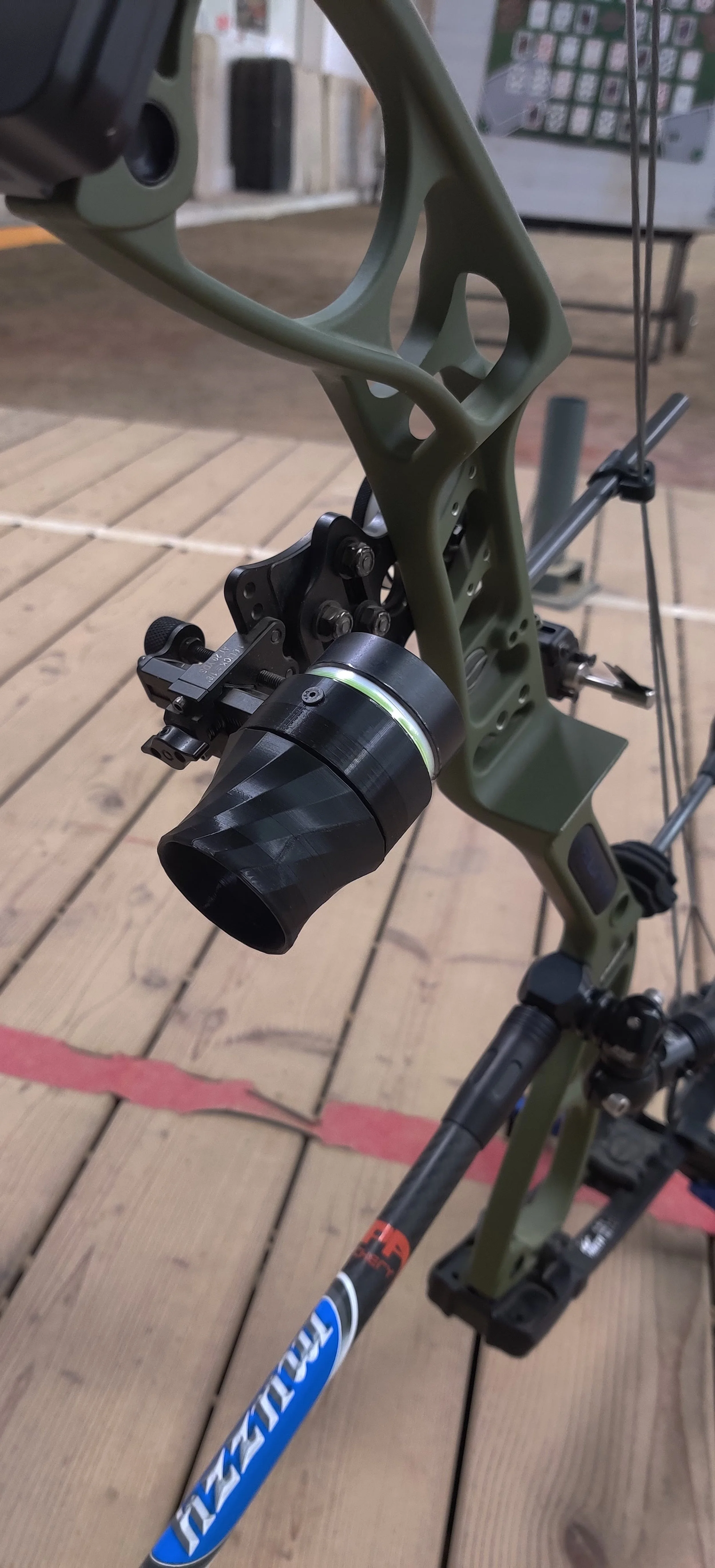 Lens holder kit installed on HHA sight with X-Shot Archery Optics lens.  