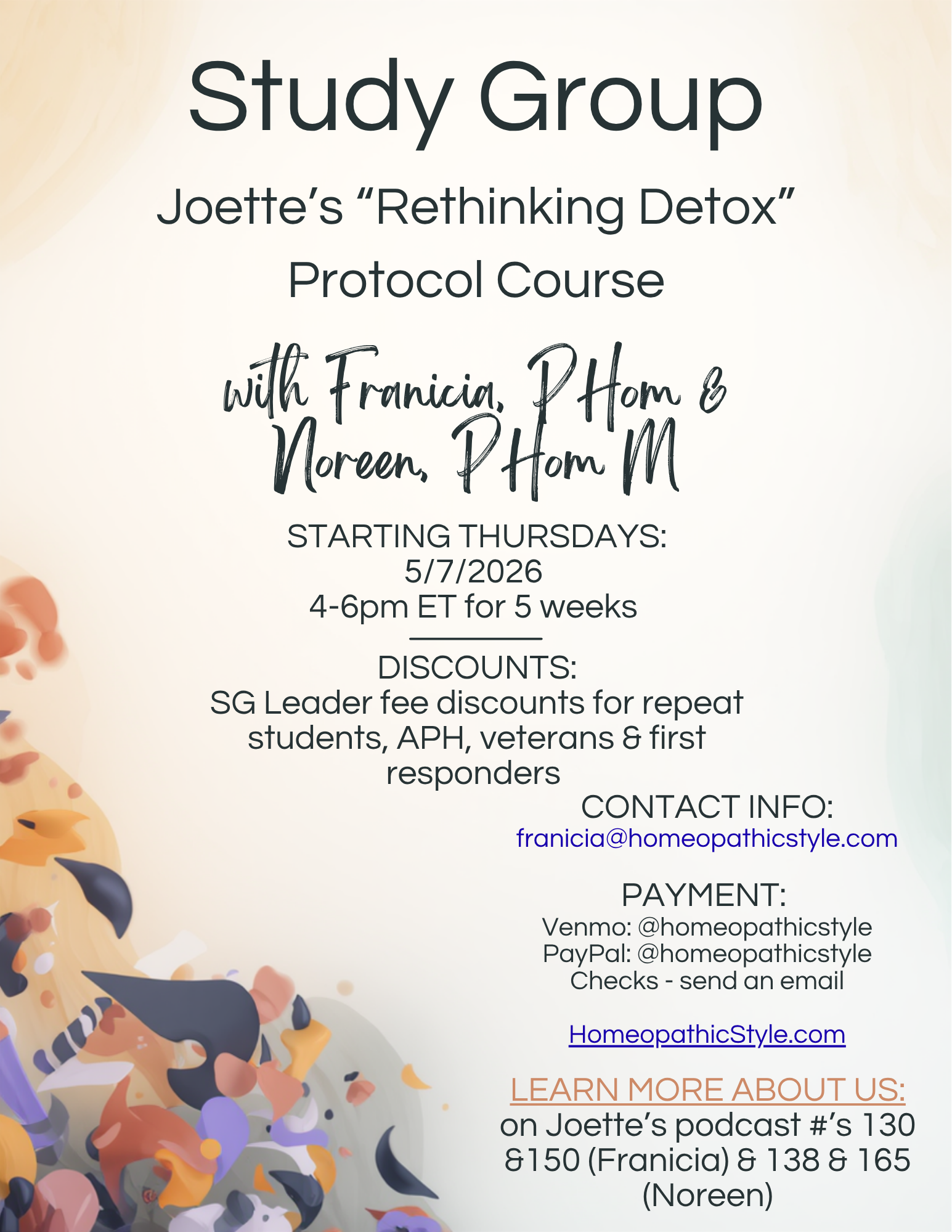Detox Protocol Study Group: 5/7-6/4