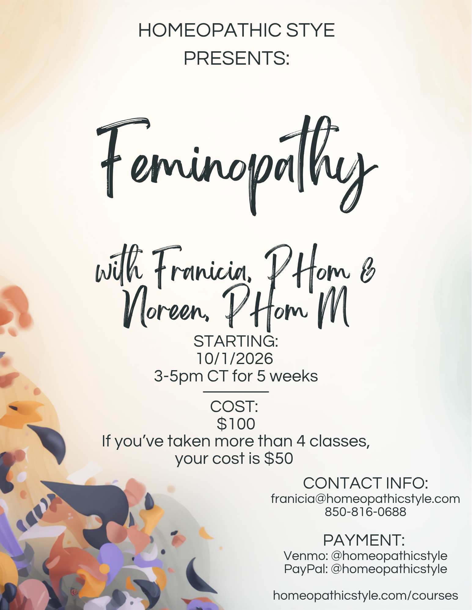 Feminopahty Protocol Study Group Starting 10/1