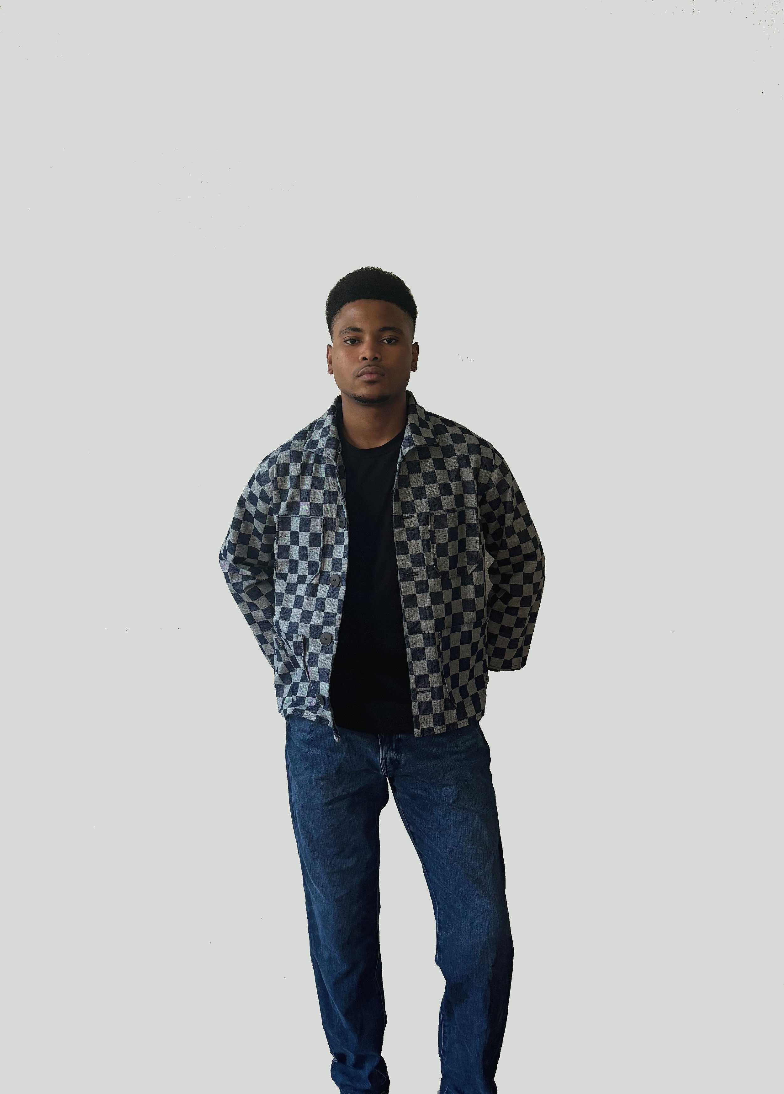 Checkered Denim Jacket