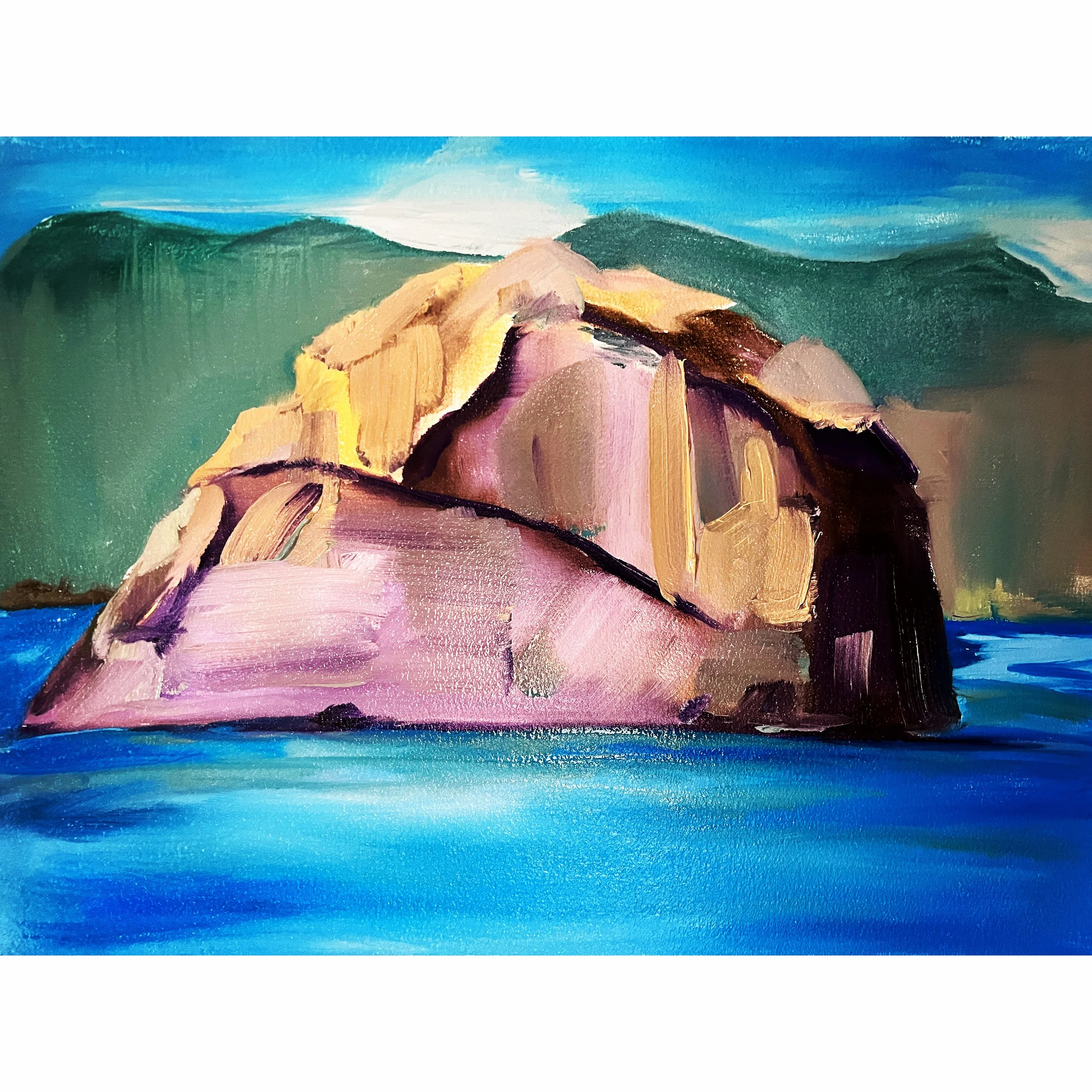 Rock Study 14"x16" oil on paper