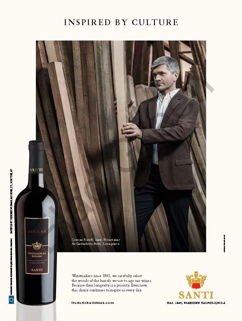 Santi "Inspired By Culture" Tim Atkins MW Magazine, 03/2018 ad