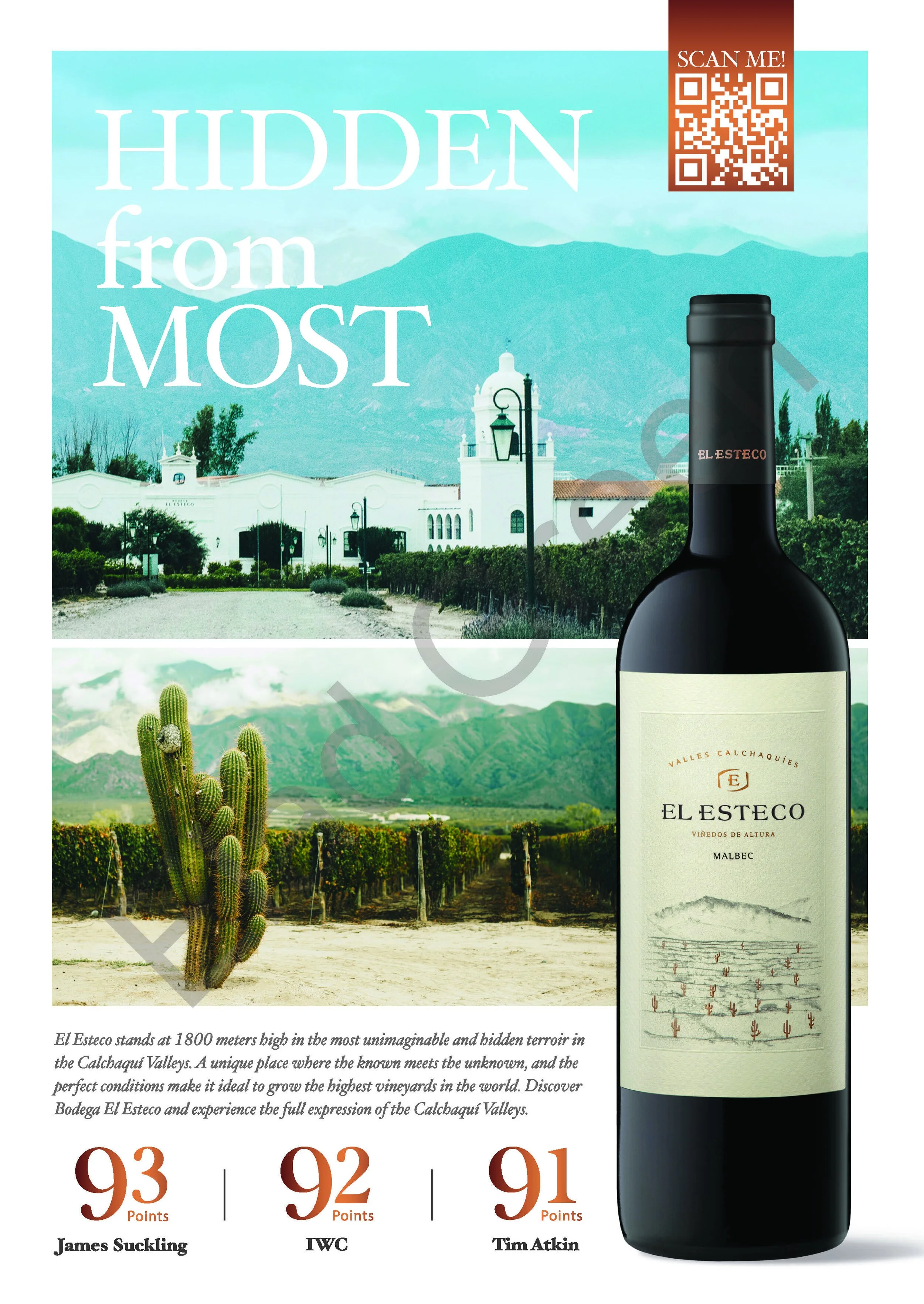 El Esteco "Hidden From Most" Wine Enthusiast, 12/2020 ad