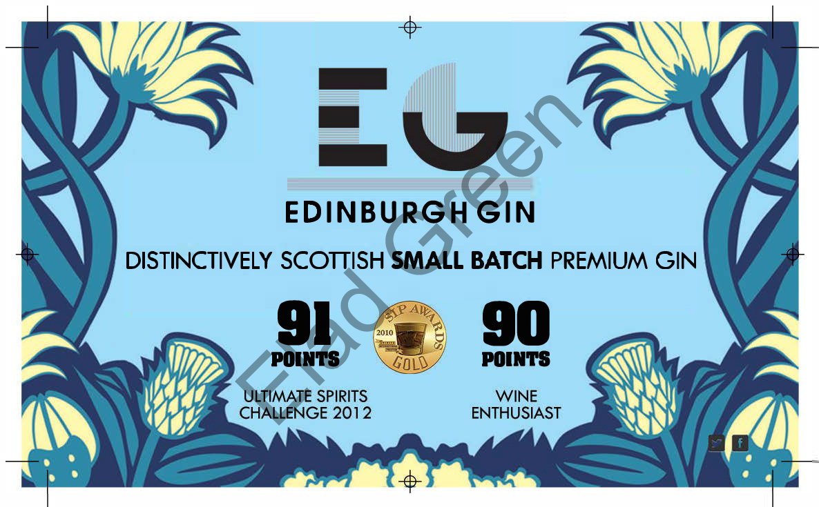Edinburgh Gin - scores "shelf clip" retail shelftalker, 2013