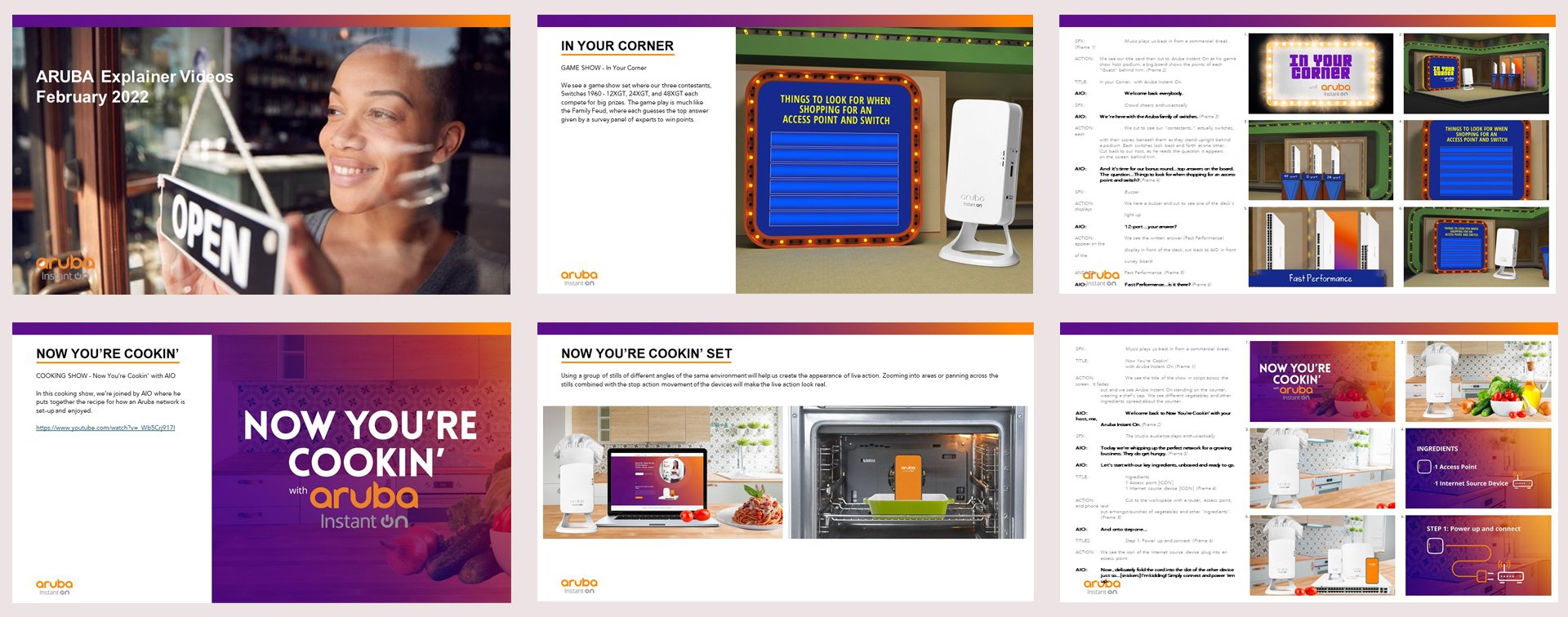 Aruba AIO - mid-year video creative overview + storyboards, 02/2022