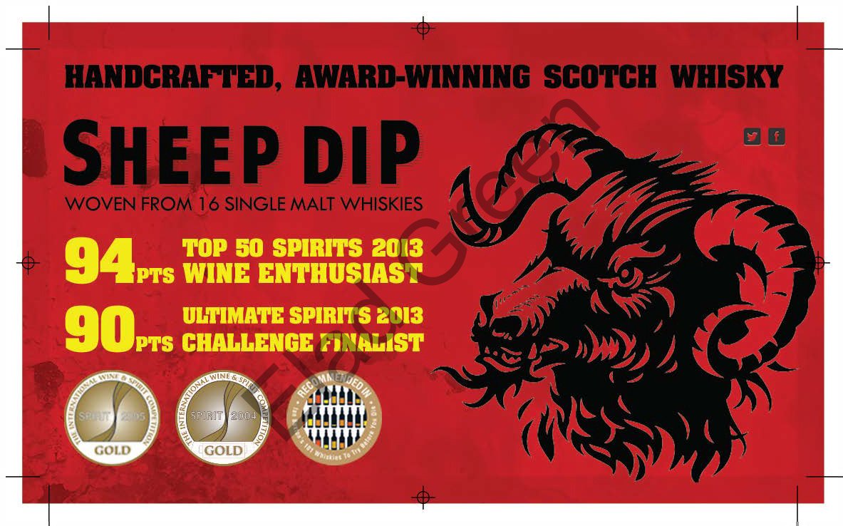 Sheep Dip Whisky - scores "shelf clip" retail shelftalker, 2013