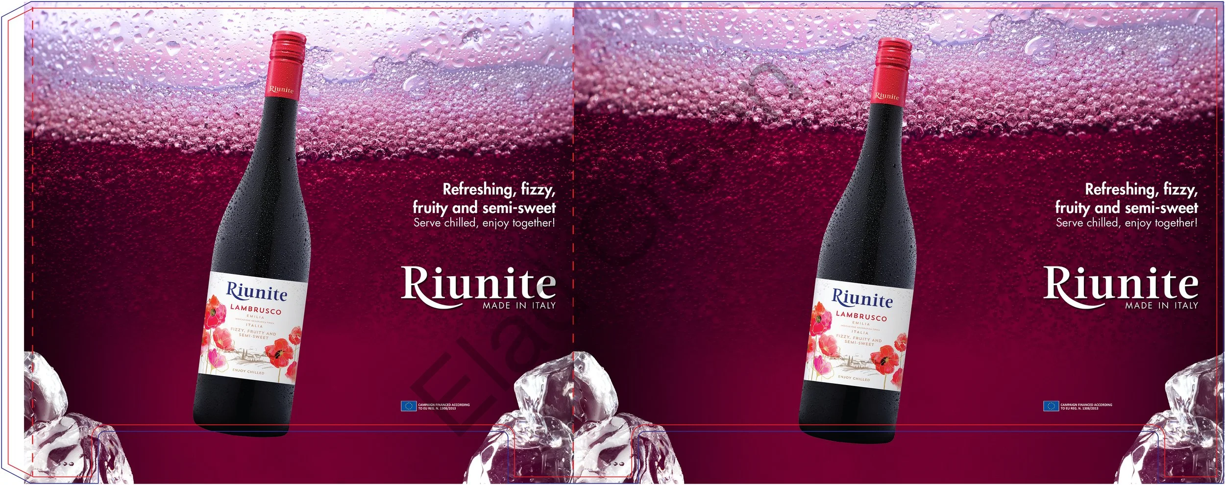 Riunite "On Ice... That's Nice" 2018 Outershipper pallet design (surround for 36 12pk cases)