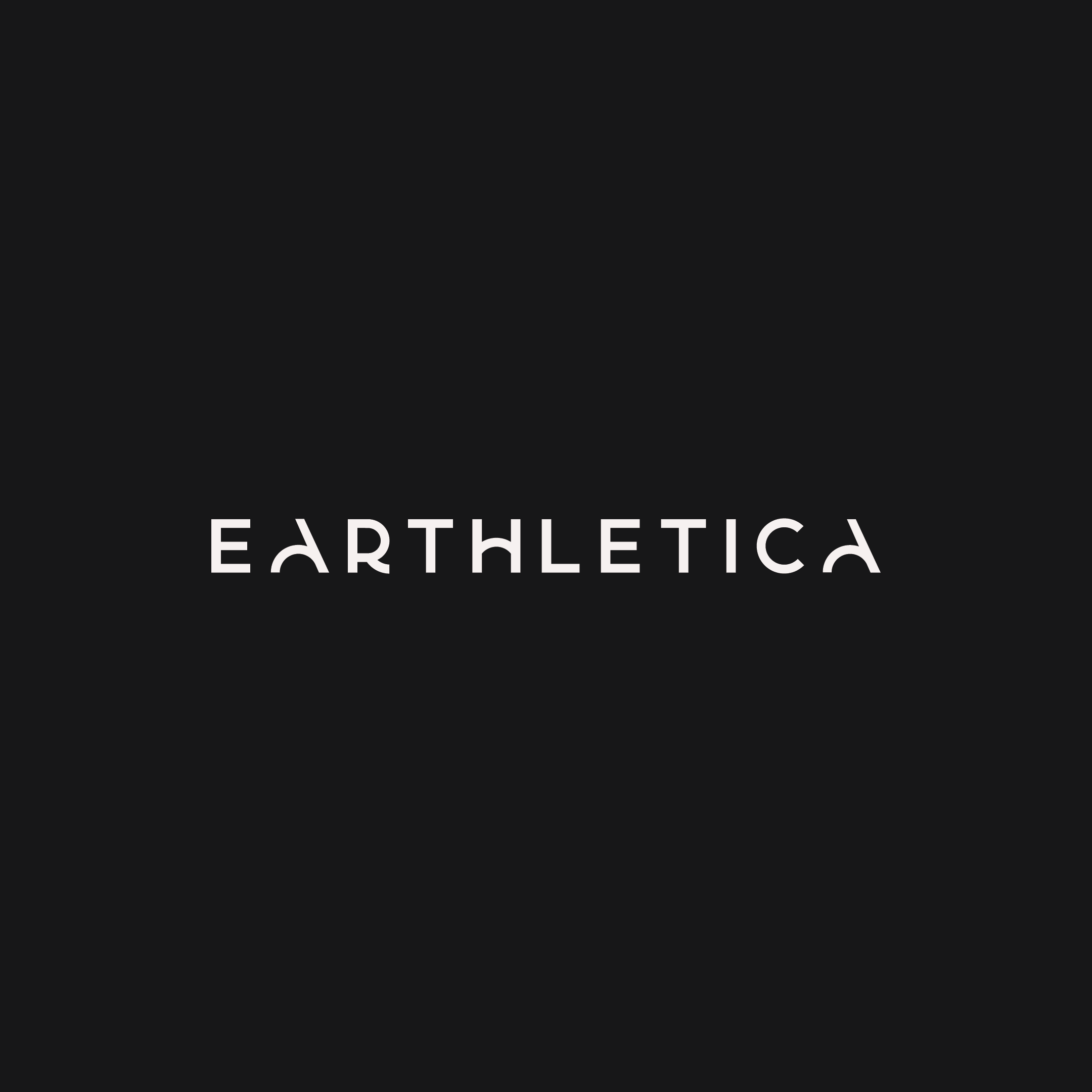 Black background with the word 'EARTHLETIC' written in stylized white letters.