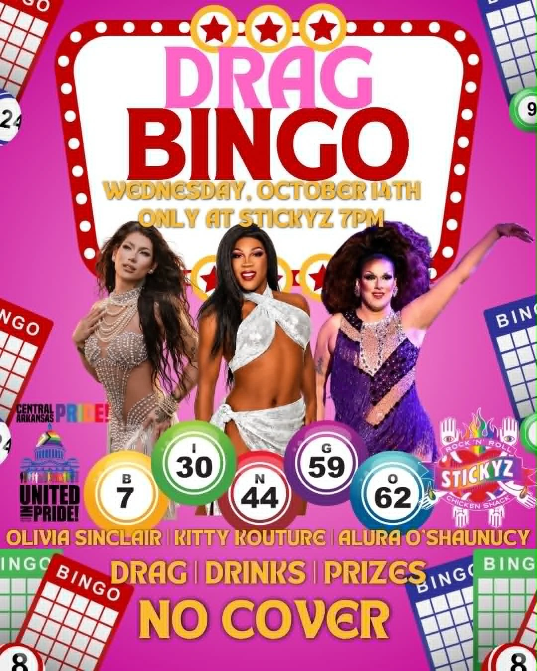 Drag Bingo at Stickyz Rock n Roll Shack benefit for Arkansas PRIDEFest