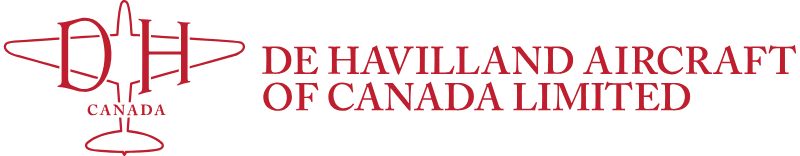 Logo of DeHavilland Aircraft of Canada Limited with a stylized airplane and text.
