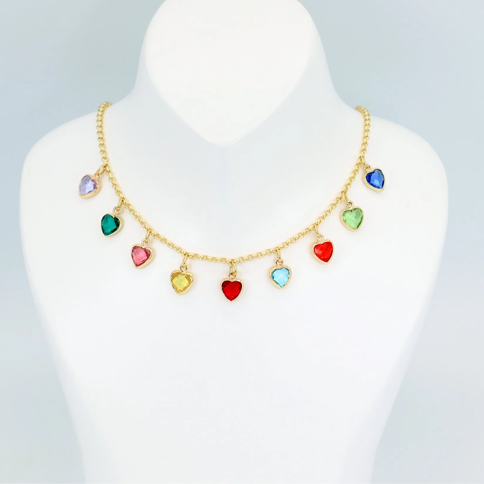 Tiny Hearts Charm Necklace