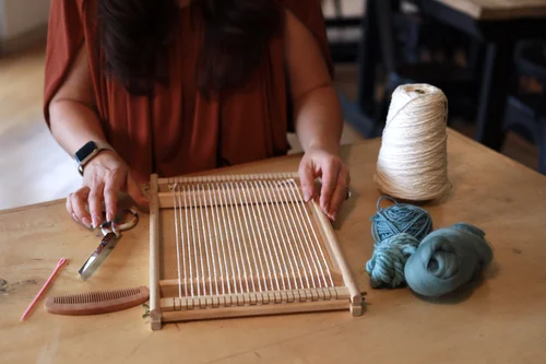 Weaving on a loom