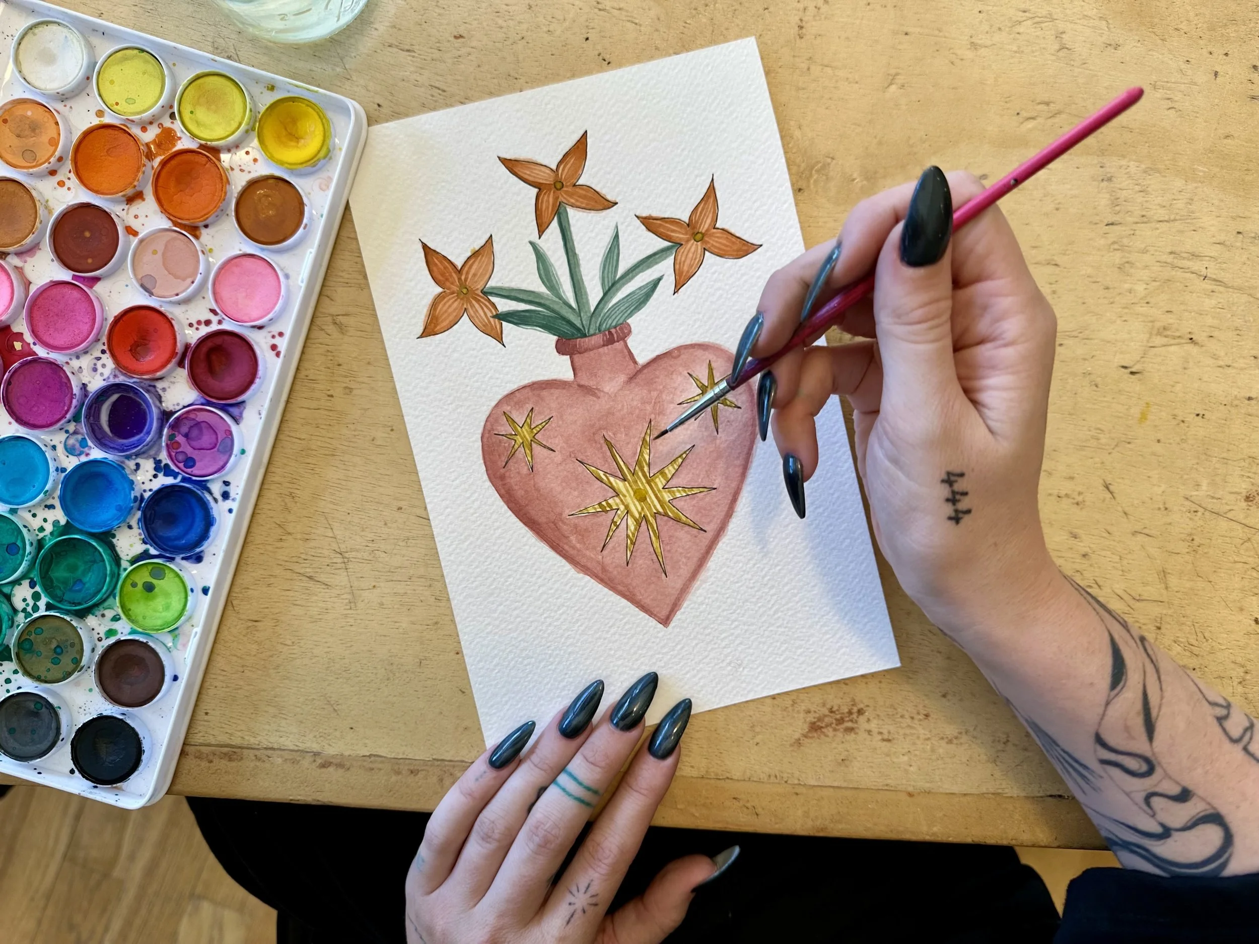 Watercolor Workshop // Folk Art
