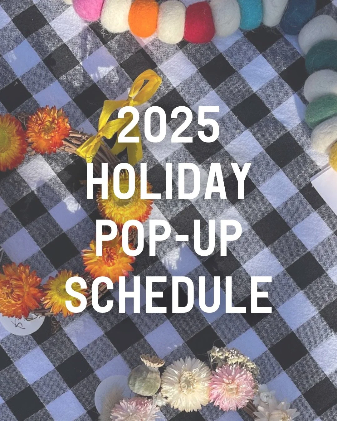 Holiday happenings! 🎀🎄🔔

I&rsquo;ll have a special selection of wreaths, bouquets, ornaments, and more at my maker&rsquo;s fairs this December. Featuring dried flowers grown all year long by ME. 👩&zwj;🌾

Plus the 2026 calendars and flower cards 