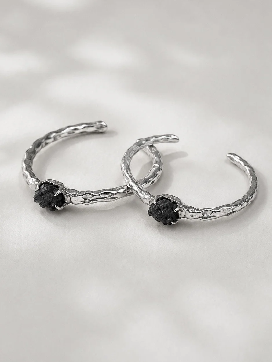 Bracelets Argent et Pierre de Lave