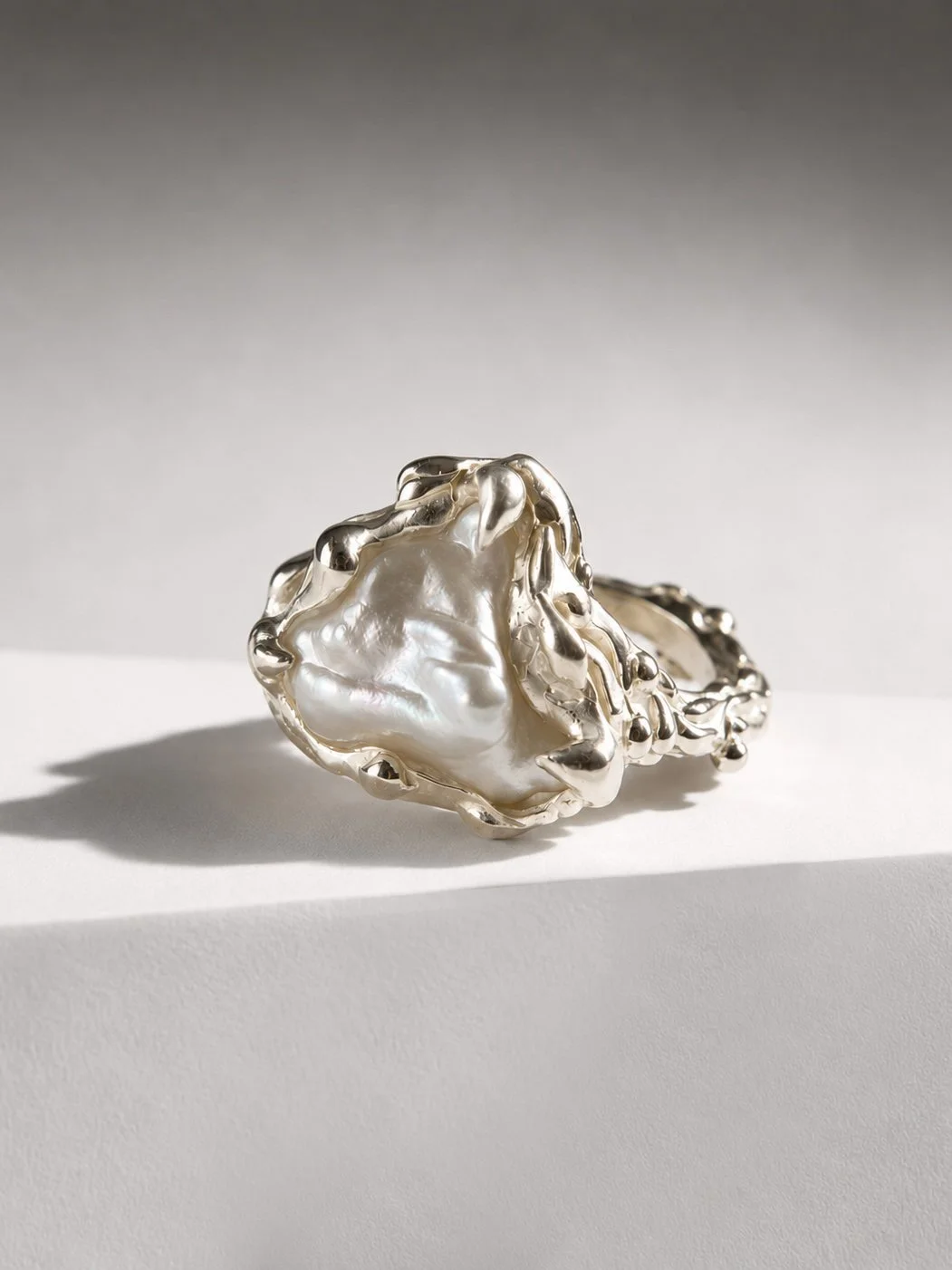 Bague Argent et Perle Baroque
