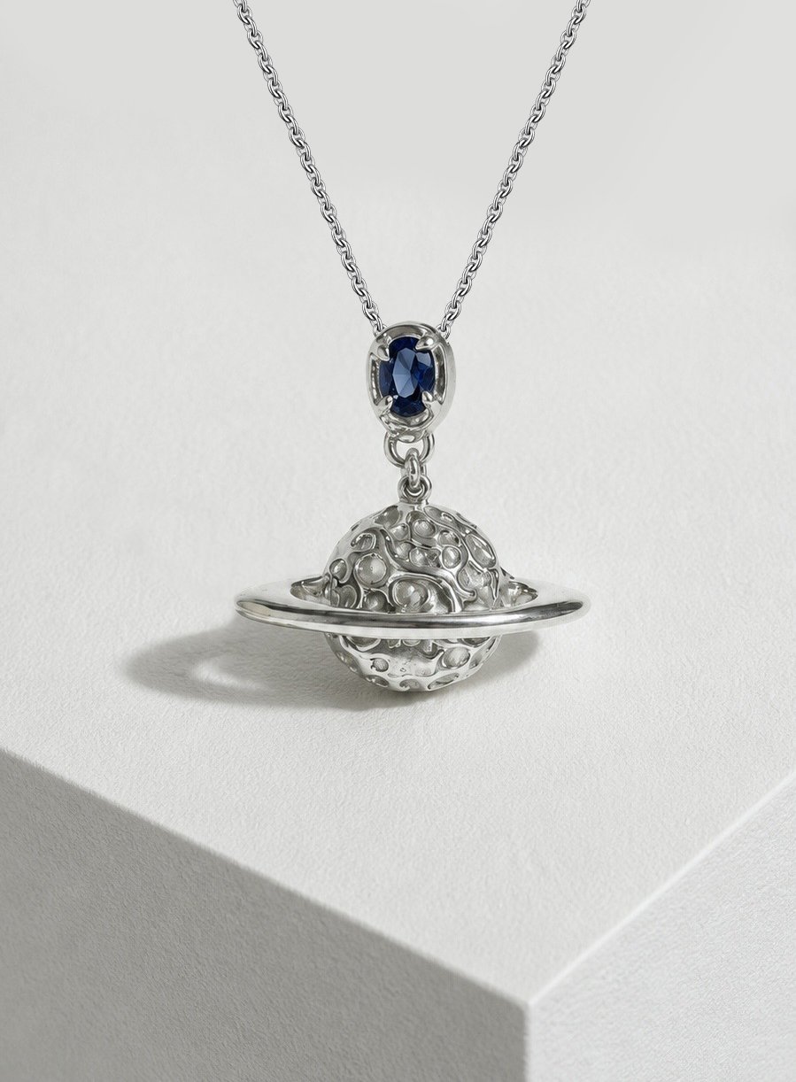 Pendentif Argent et Topaze Blue London