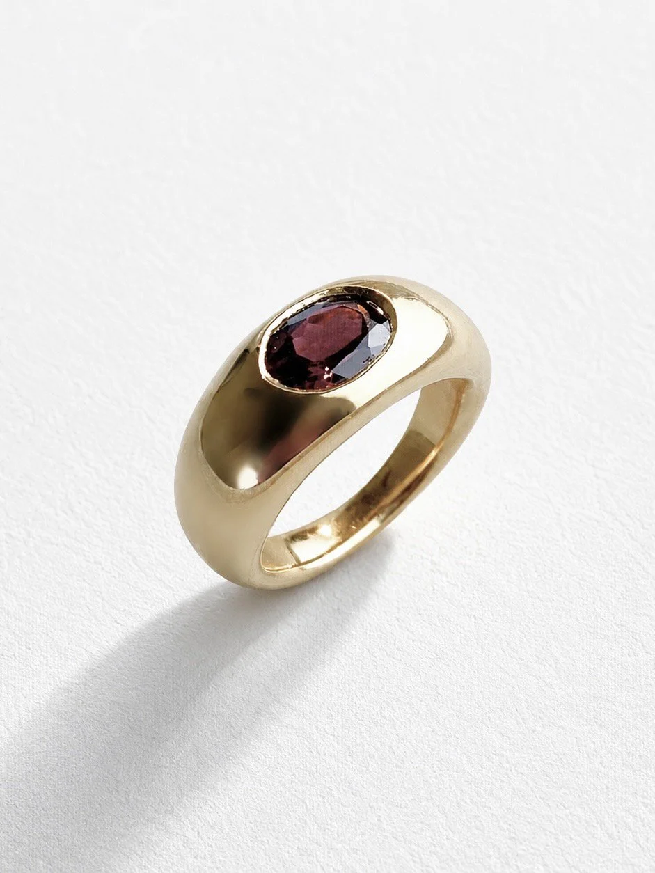 Bague Boule Or Jaune et Tourmaline