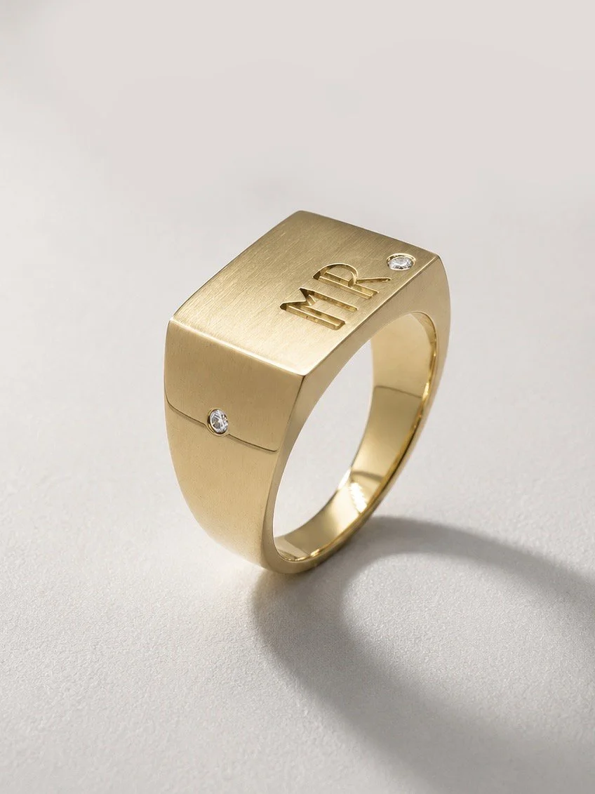 Chevalière Or Jaune et Diamants