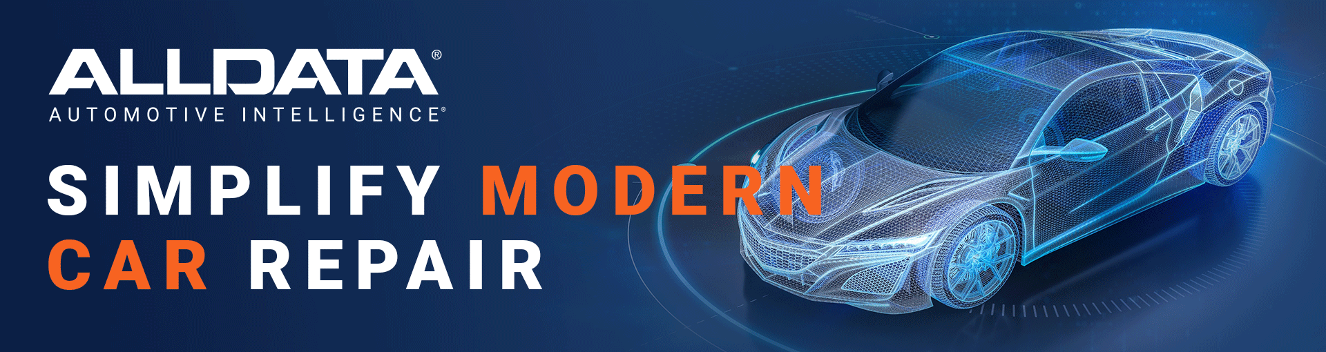 Alldata modern car repair banner