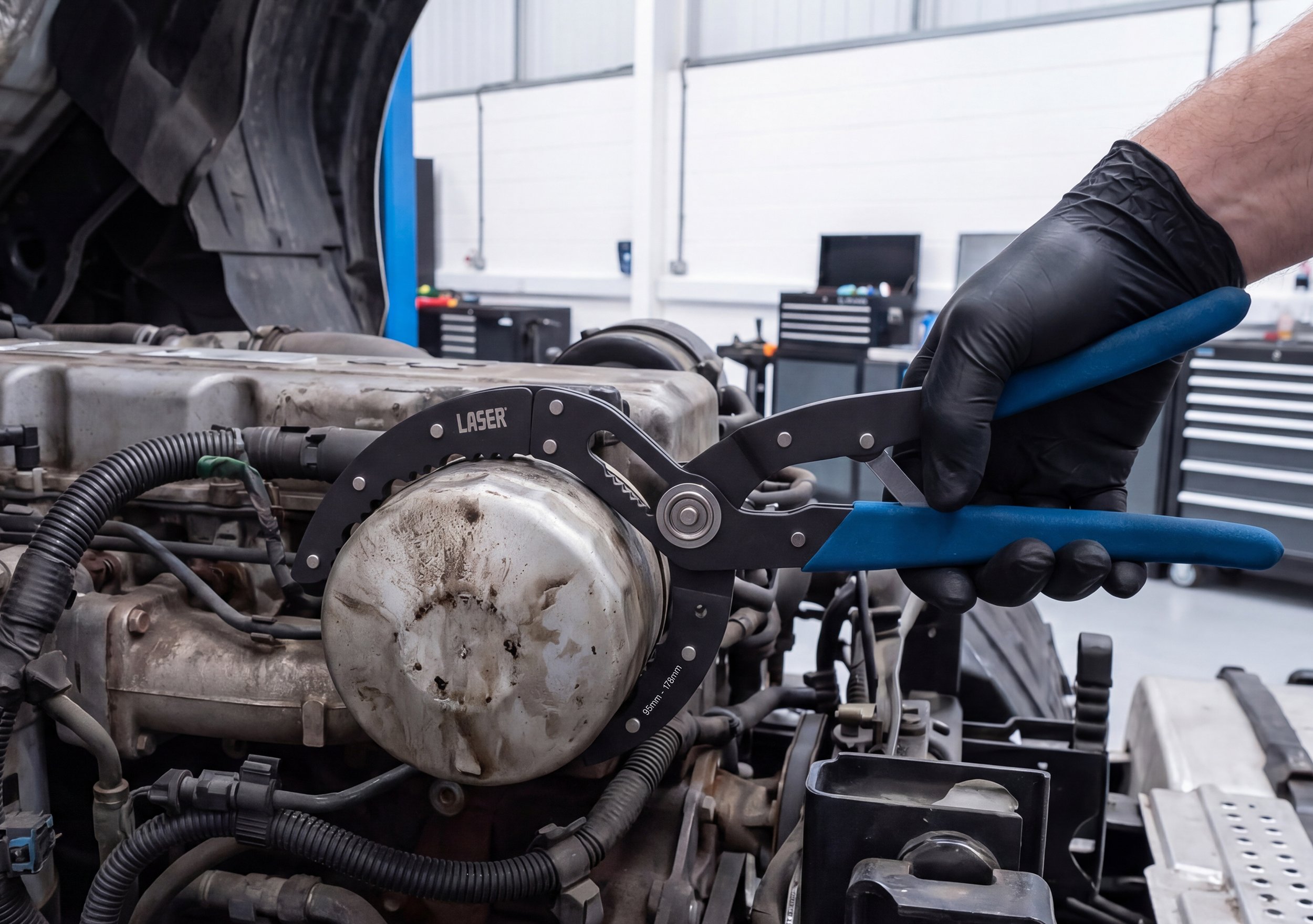 Spin-on oil and fuel filters can be notoriously difficult to remove, particularly the larger filters fitted to commercial vehicles