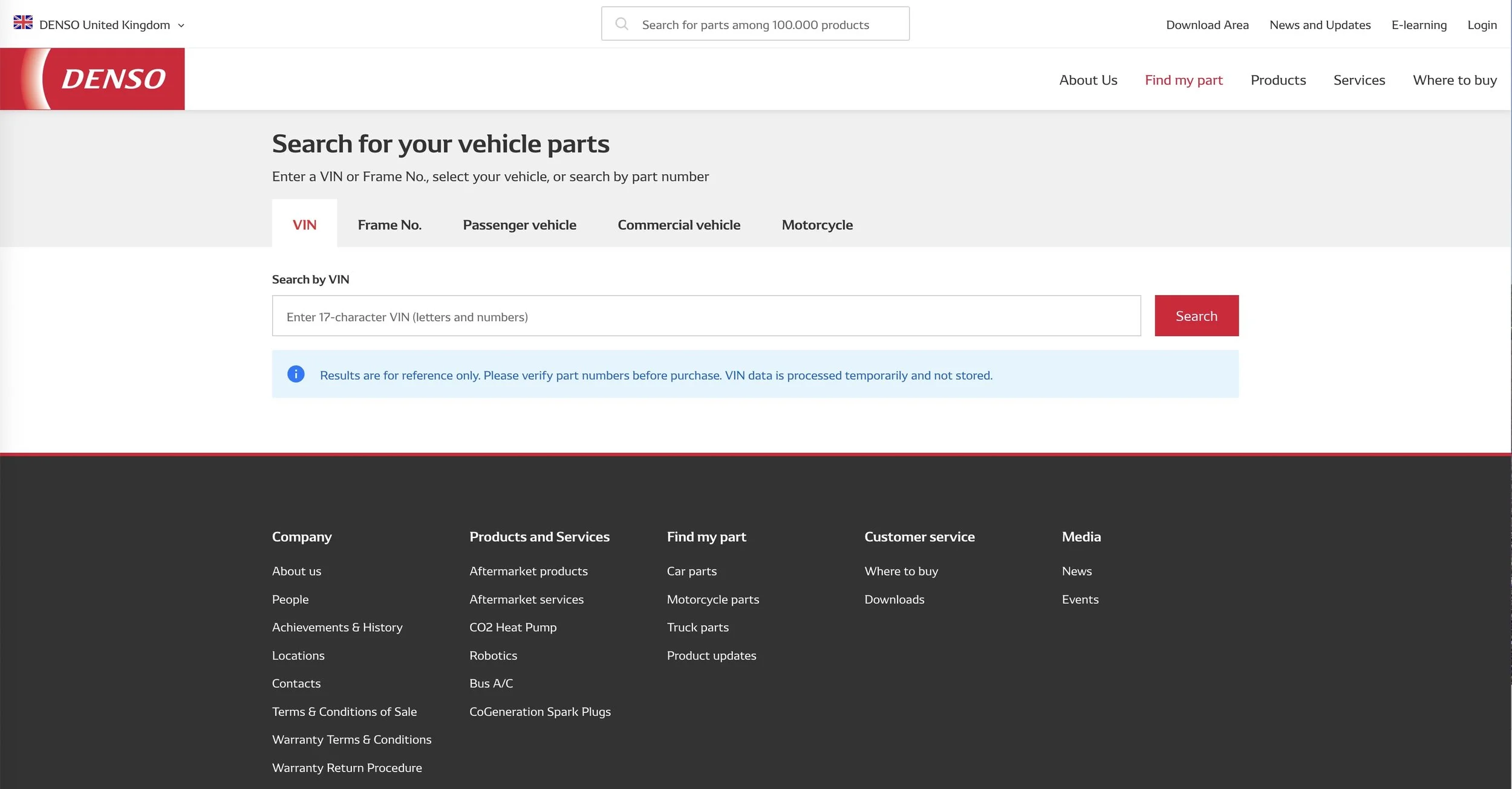 DENSO makes part identification simple with new VIN Search