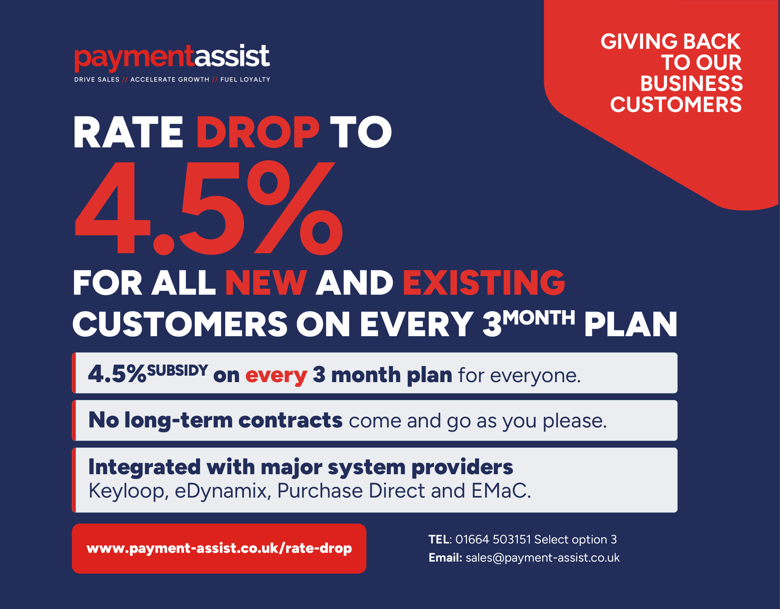 Payment Assist announces 4.5% rates across all 3-month plans