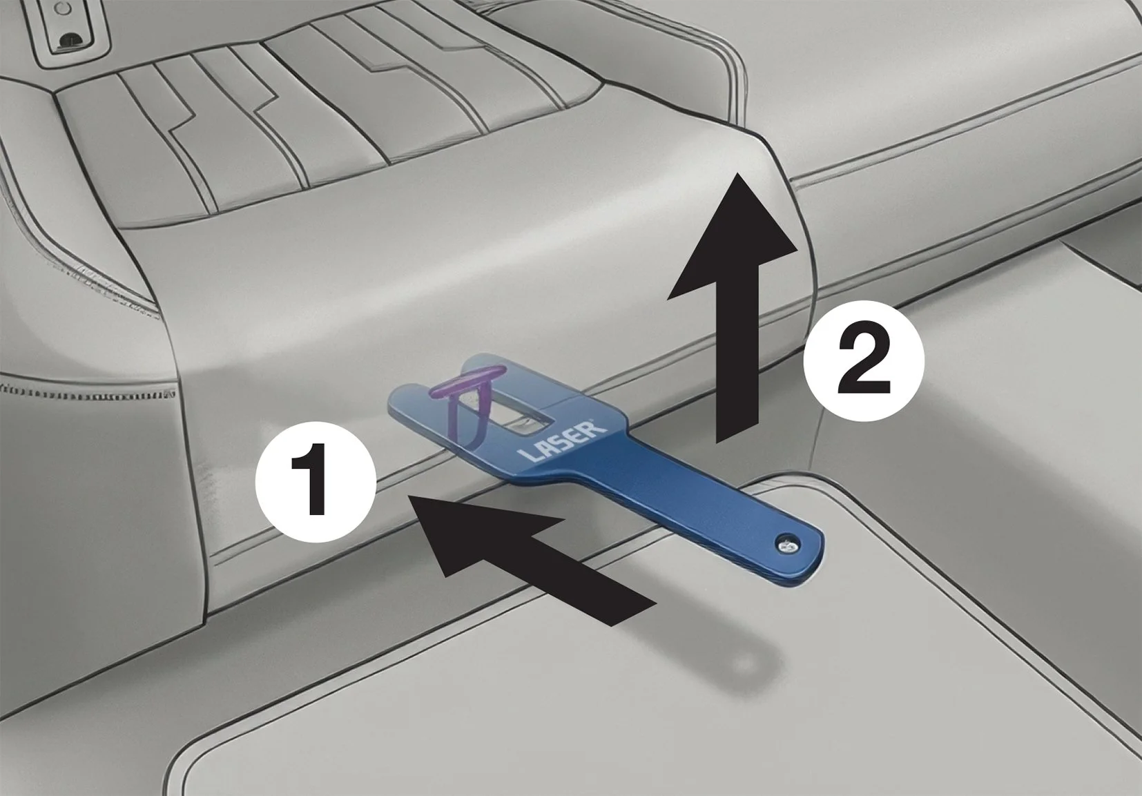 Specialist lever tool removes Audi rear seats without trim damage