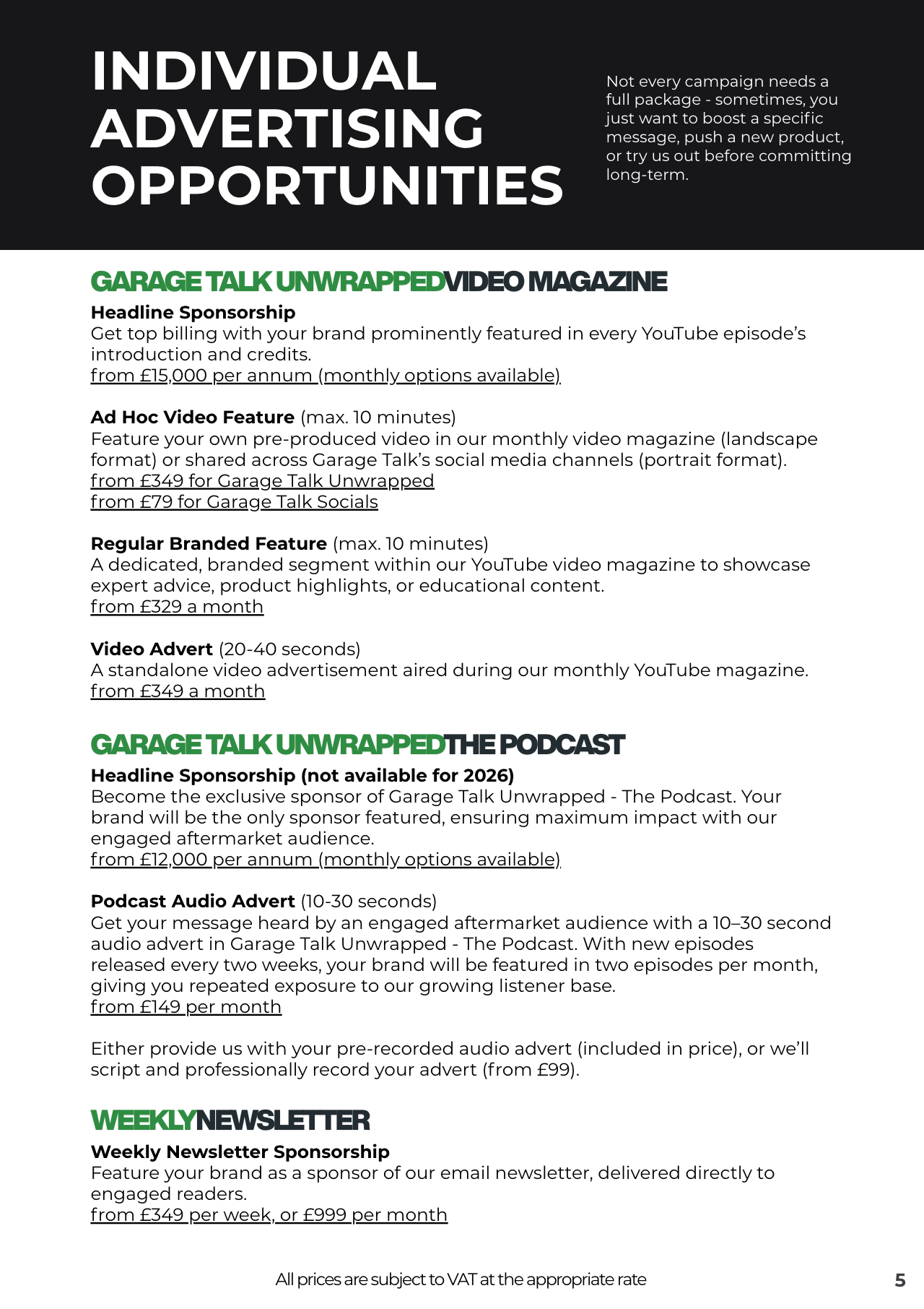 Advertising opportunities