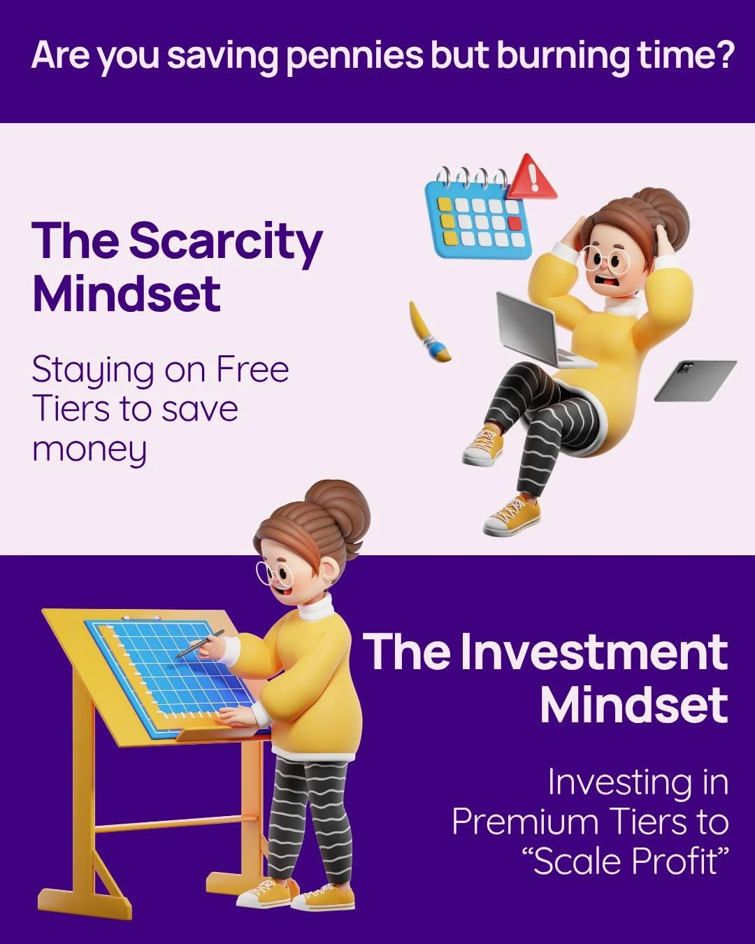 Sticking to "free" software options forever might feel like you're saving money, but a scarcity mindset is actually capping your growth. 💸 

Many solo business owners treat software purely as a cost to be avoided at all costs, rather than 