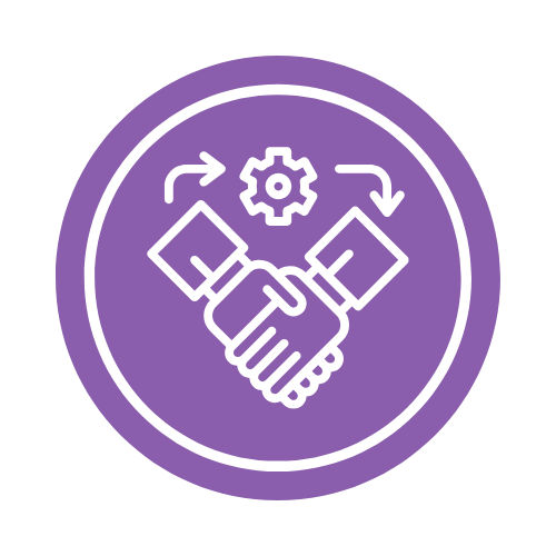 A handshake and a process cog