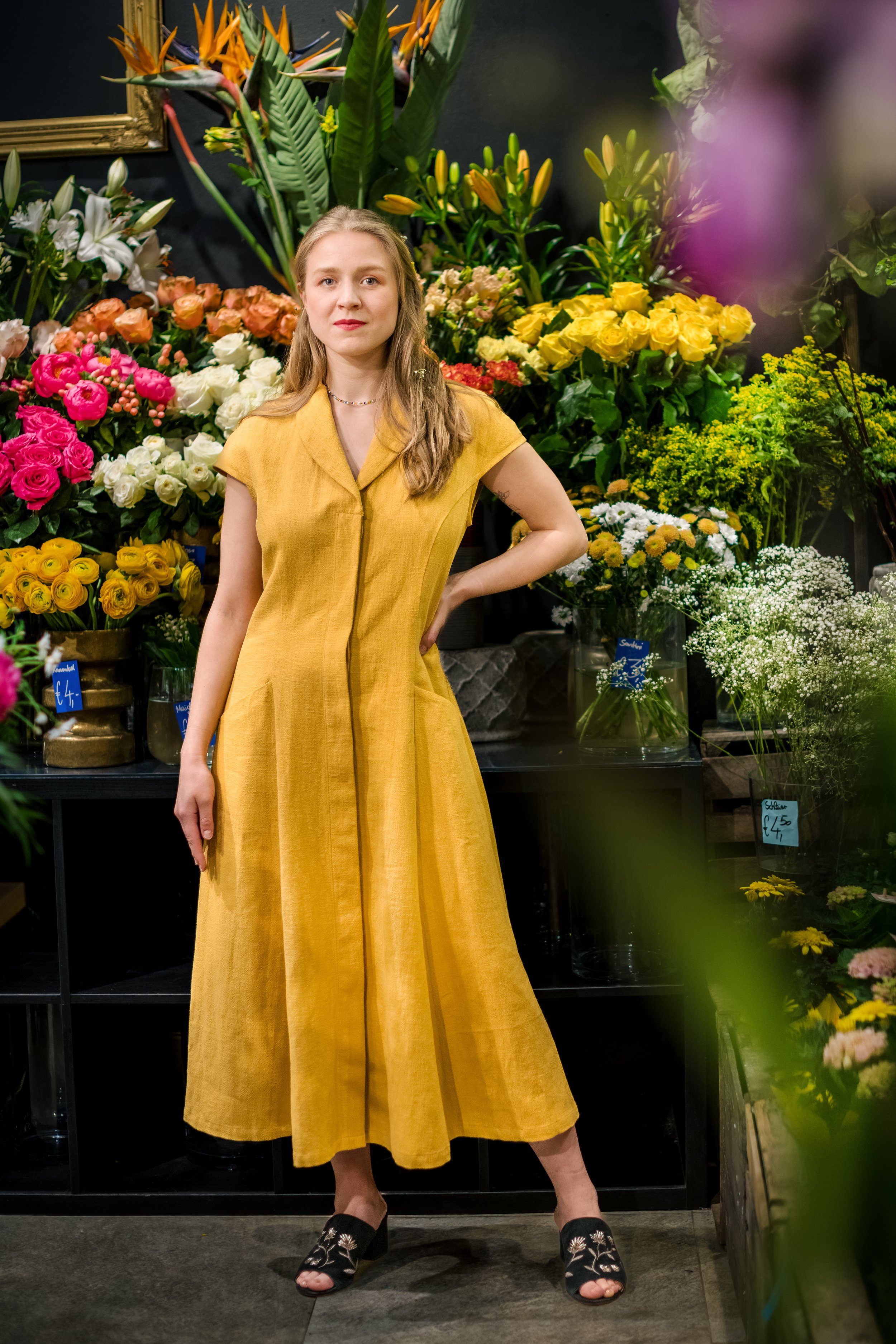 KORE/PERSEPHONE summer dress with pockets | yellow linen