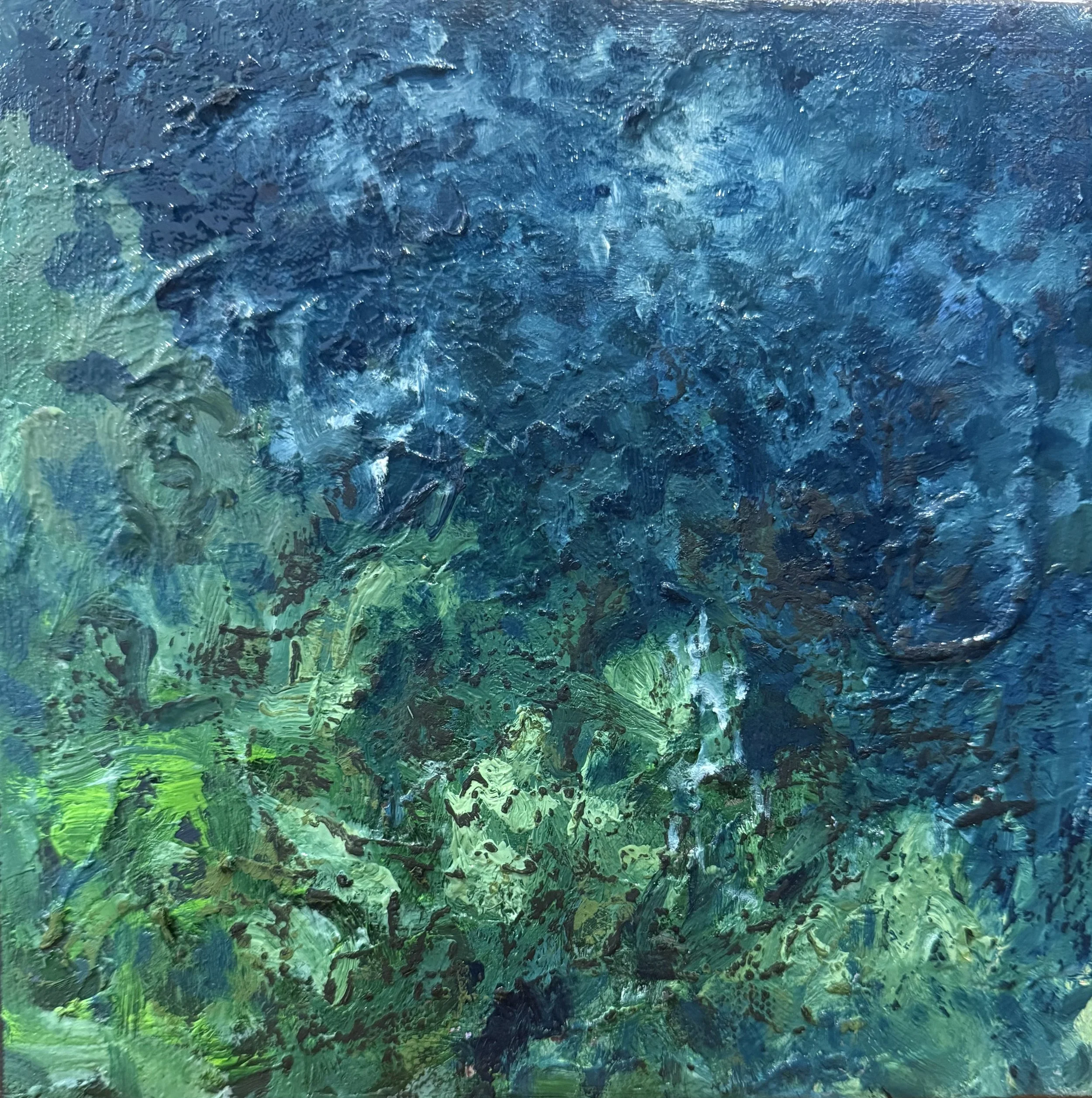 Série Chemin intime 13 - Techniques mixtes huile majeure - 20 x 20 cm - 2026