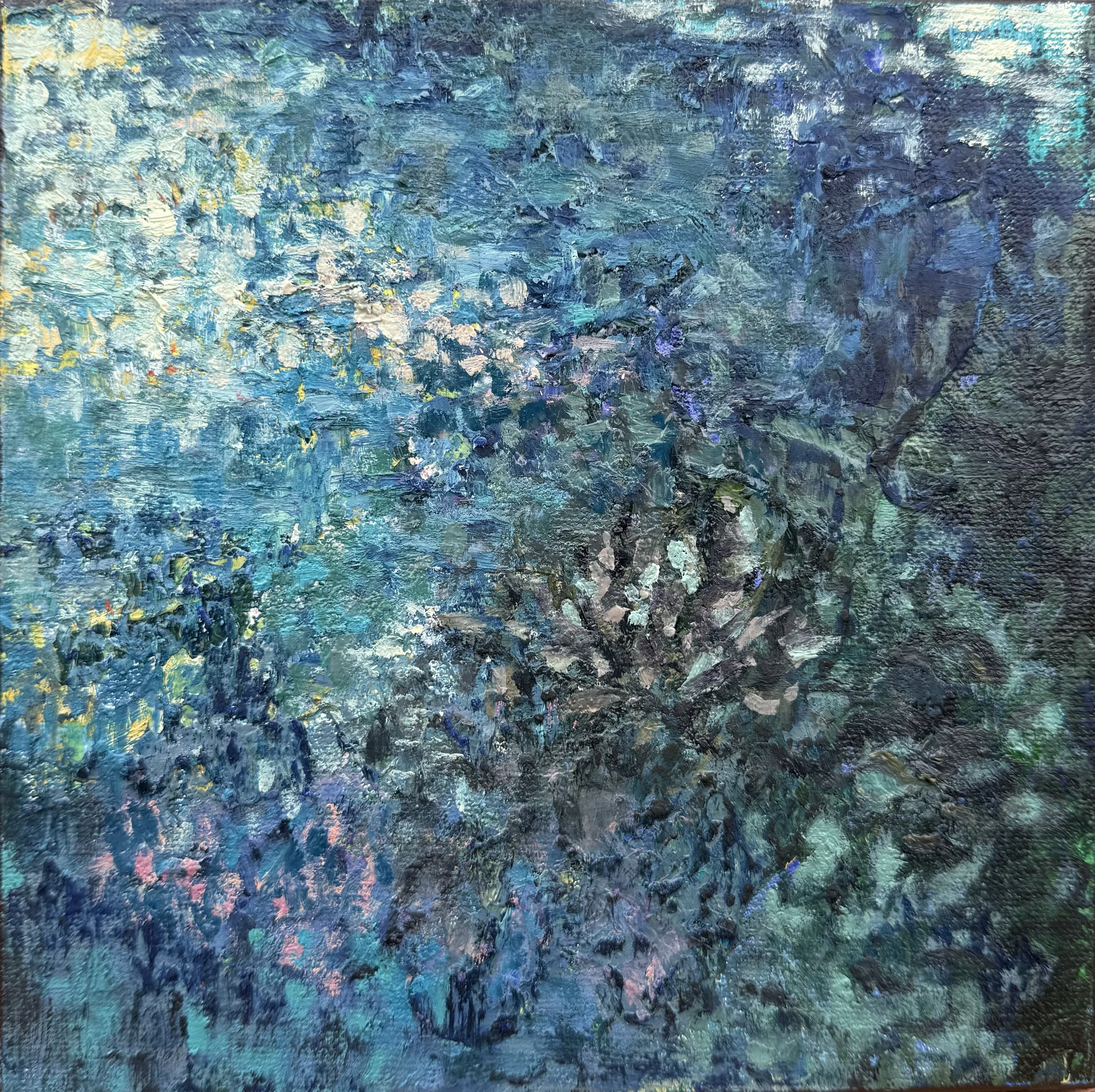 Série Chemin intime 8 - Techniques mixtes huile majeure - 20 x 20 cm - 2026