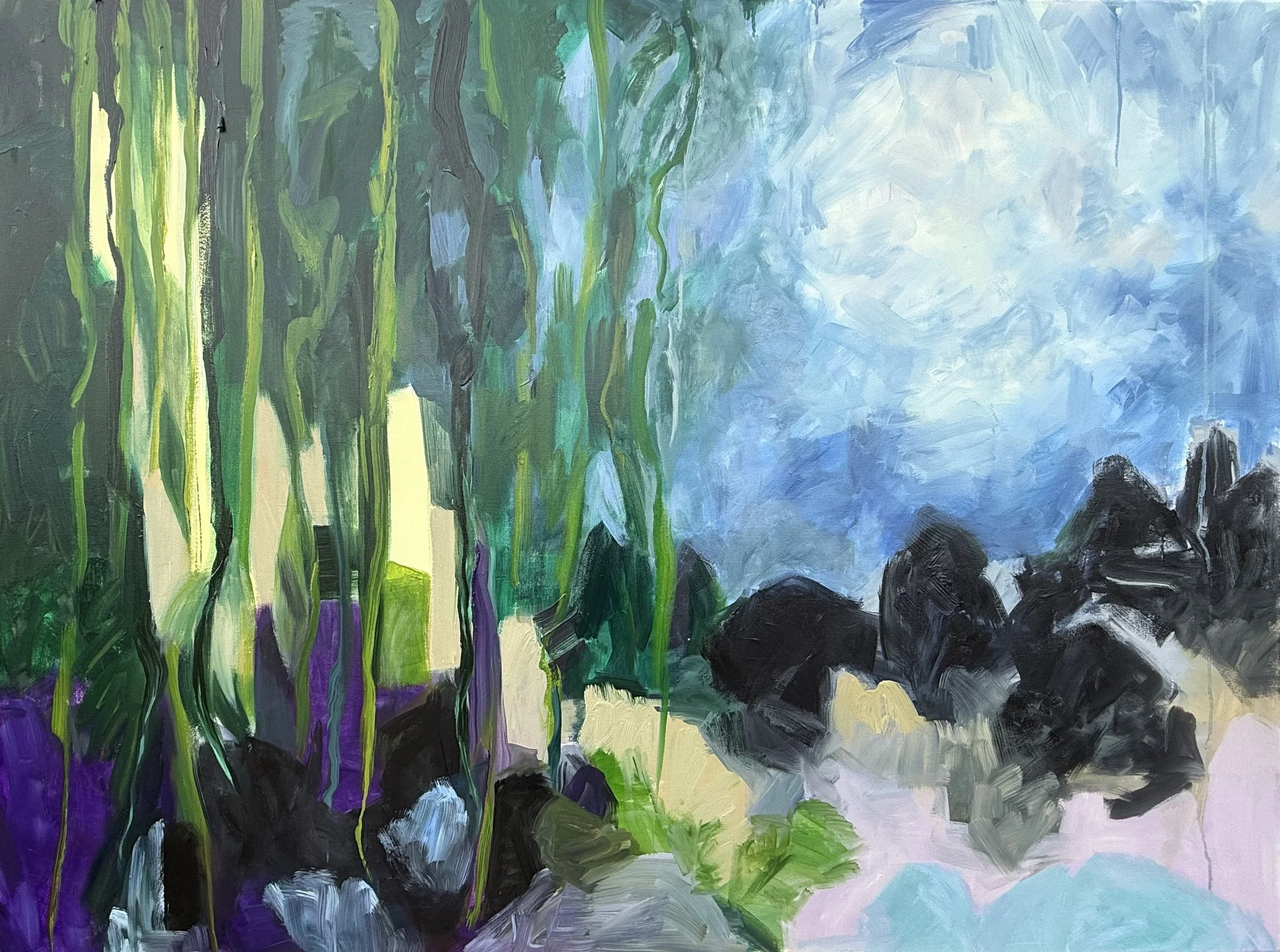Lisière intérieure I - Techniques mixtes huile majeure - 97x130cm - 2026