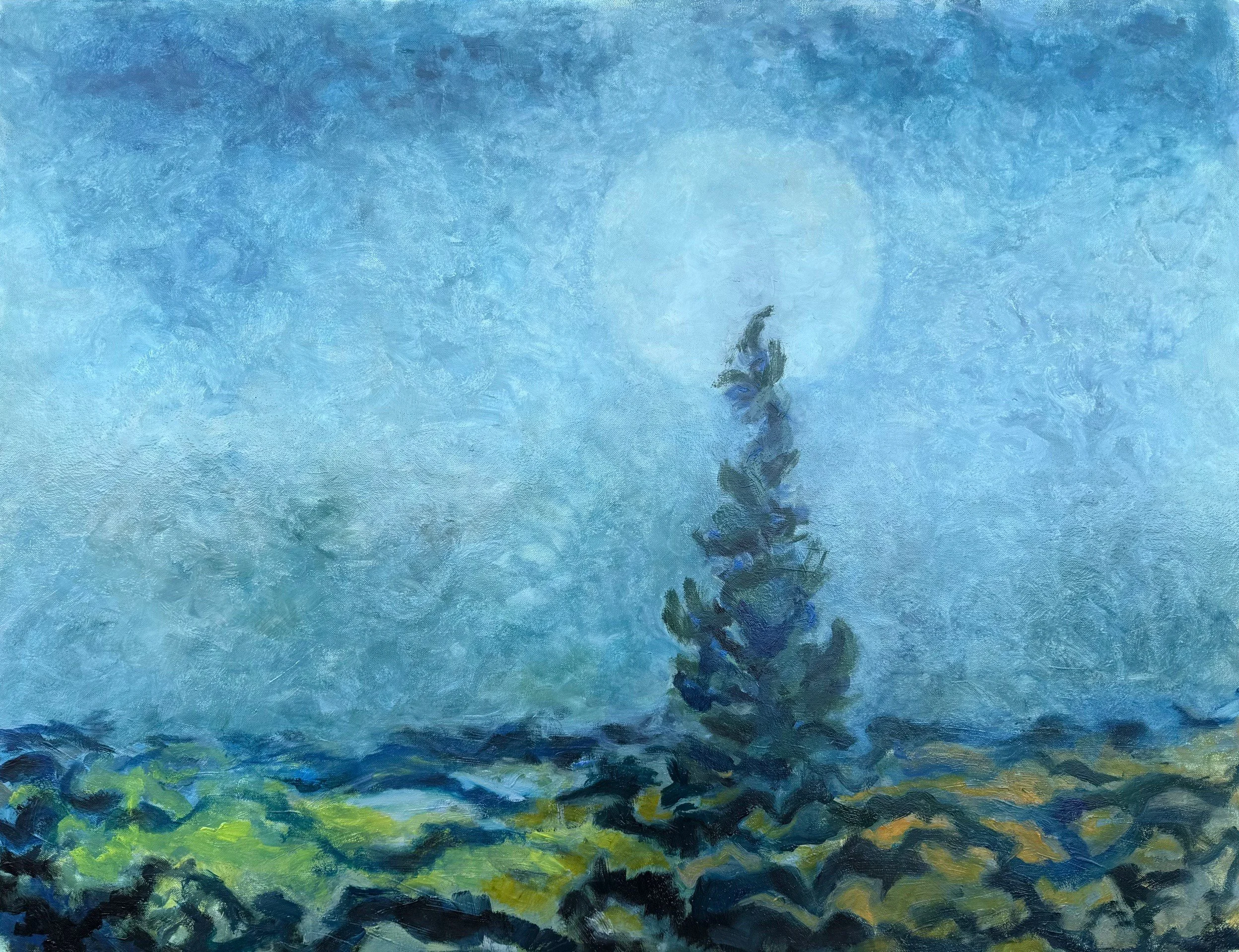 Danse de nuit - huile sur toile - 89x116cm - 2025