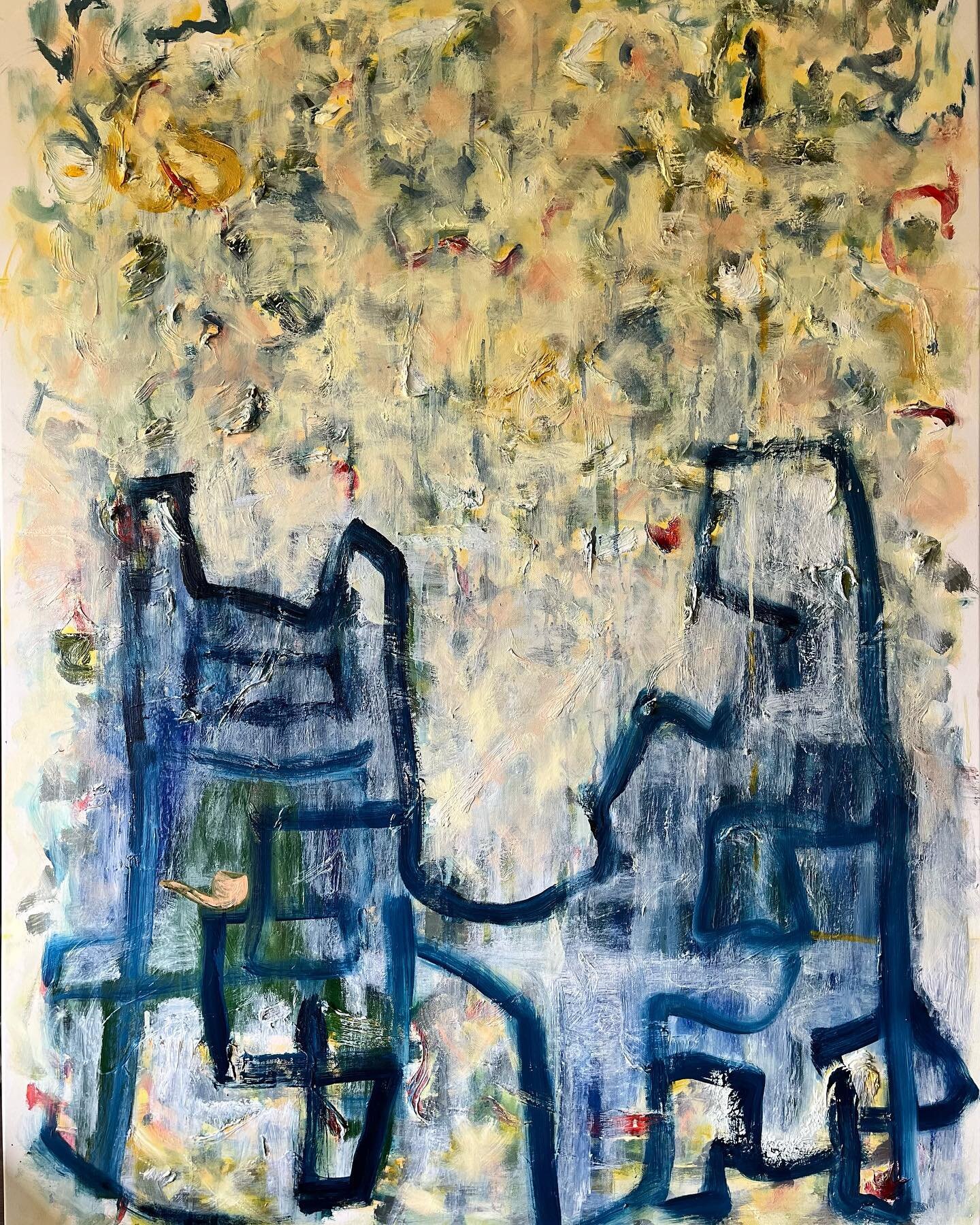 Huile 130x97 cm - hommage aux deux amis peintres #artabstraitcontemporain #oiloncanva #artpoetique