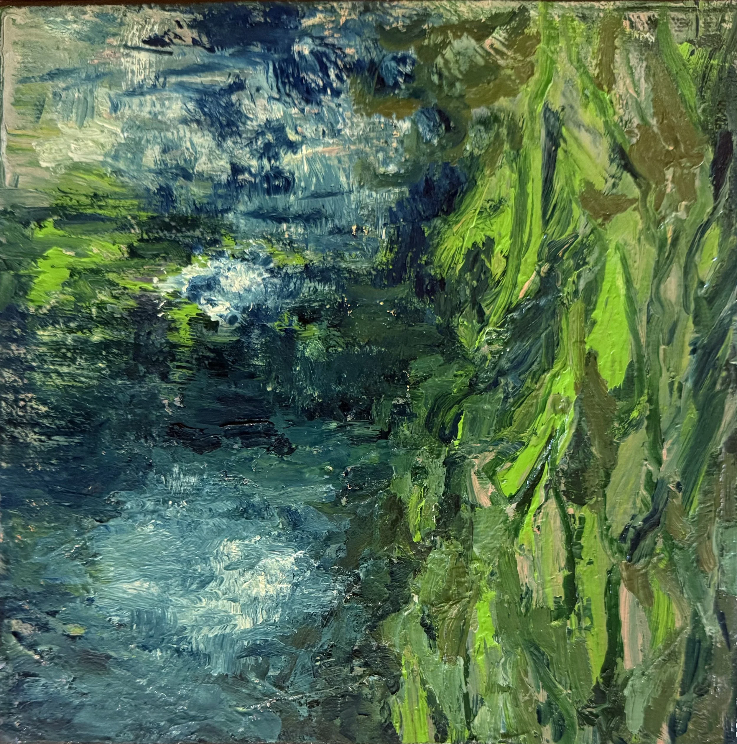 Série Chemin intime 16 - Techniques mixtes huile majeure - 20 x 20 cm - 2026