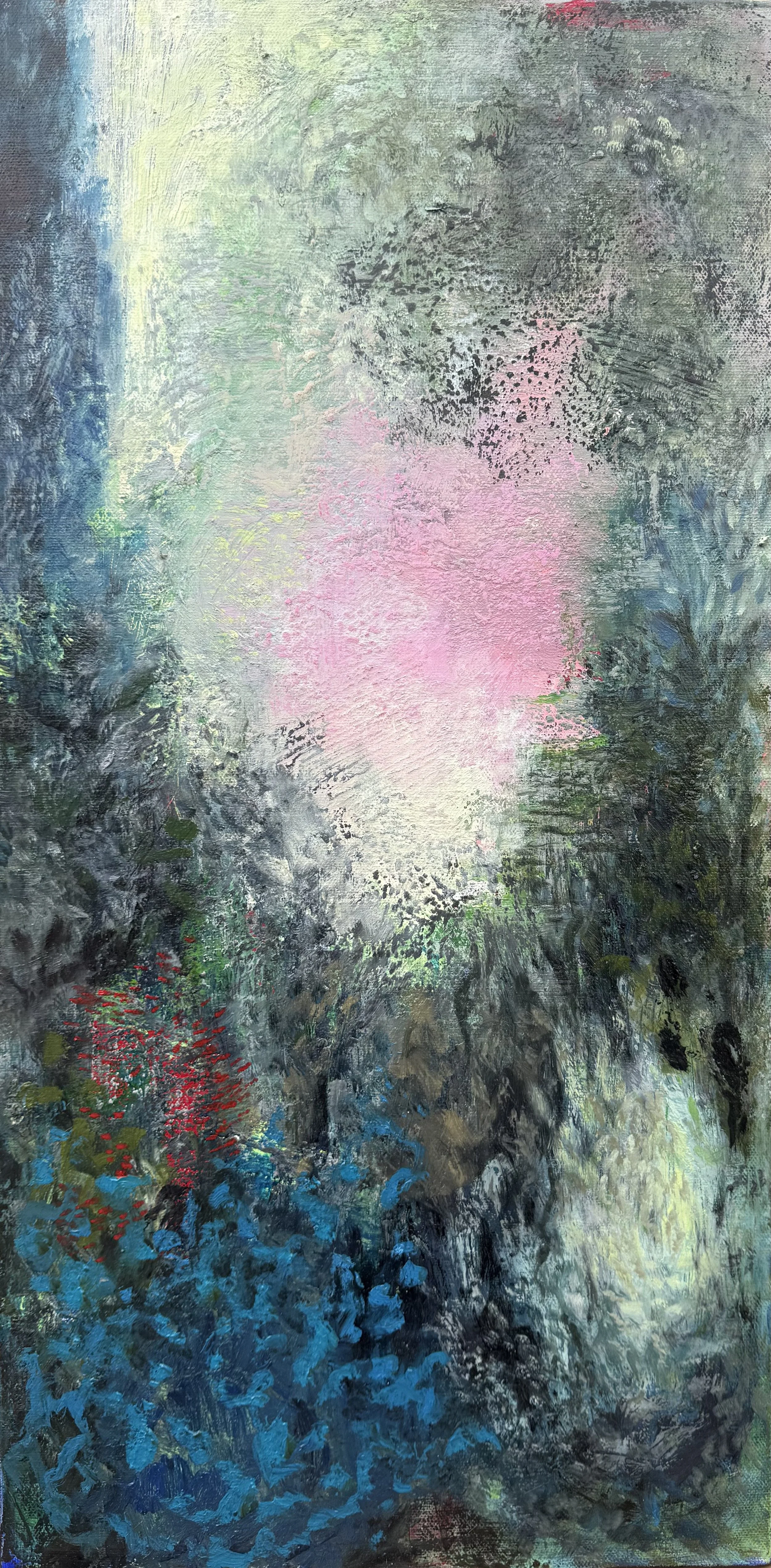 Série Les confins du songe 4 - Techniques mixtes huile majeure - 60 x 30 cm - 2026