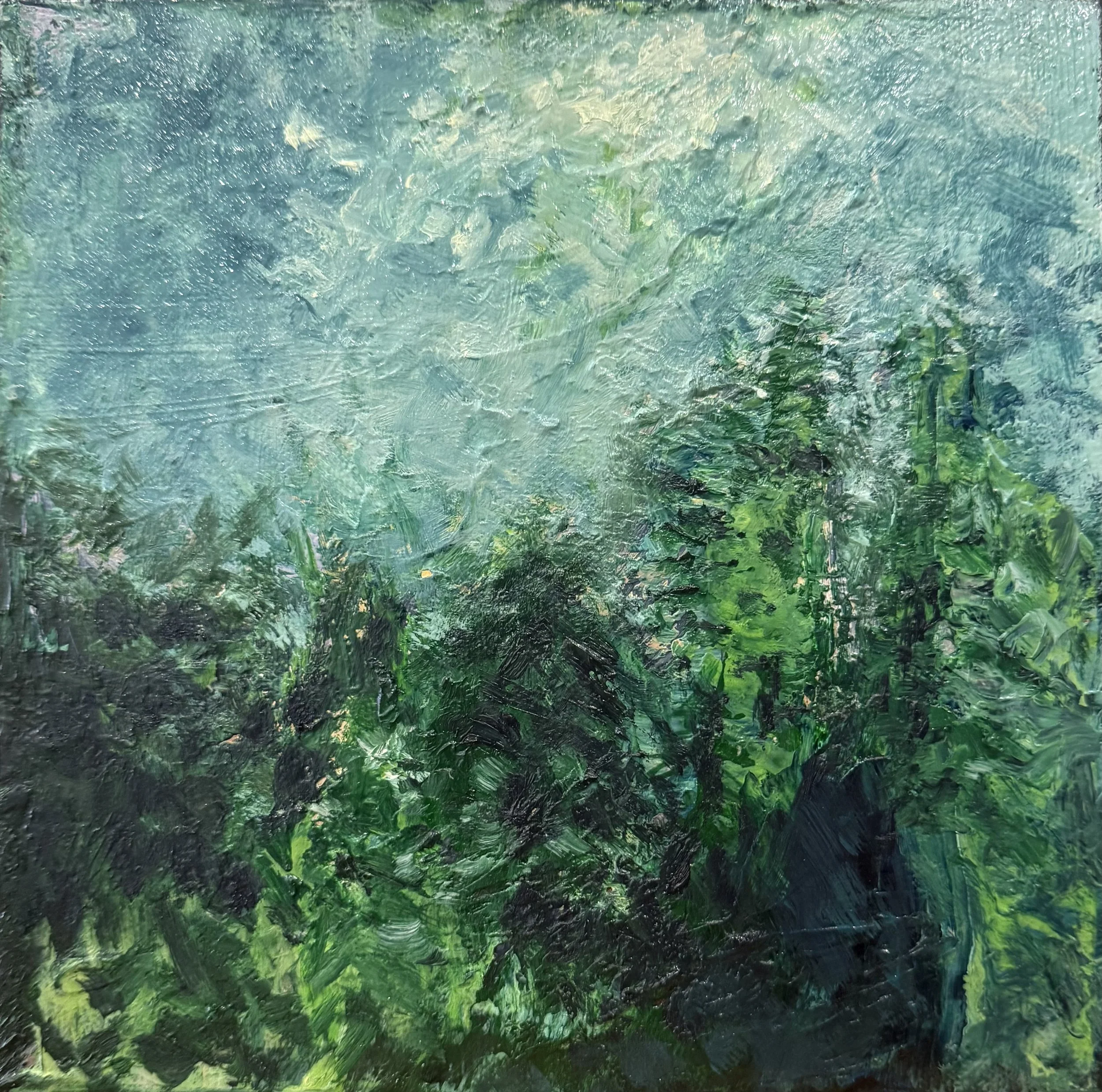 Série Chemin intime 17 - Techniques mixtes huile majeure - 20 x 20 cm - 2026