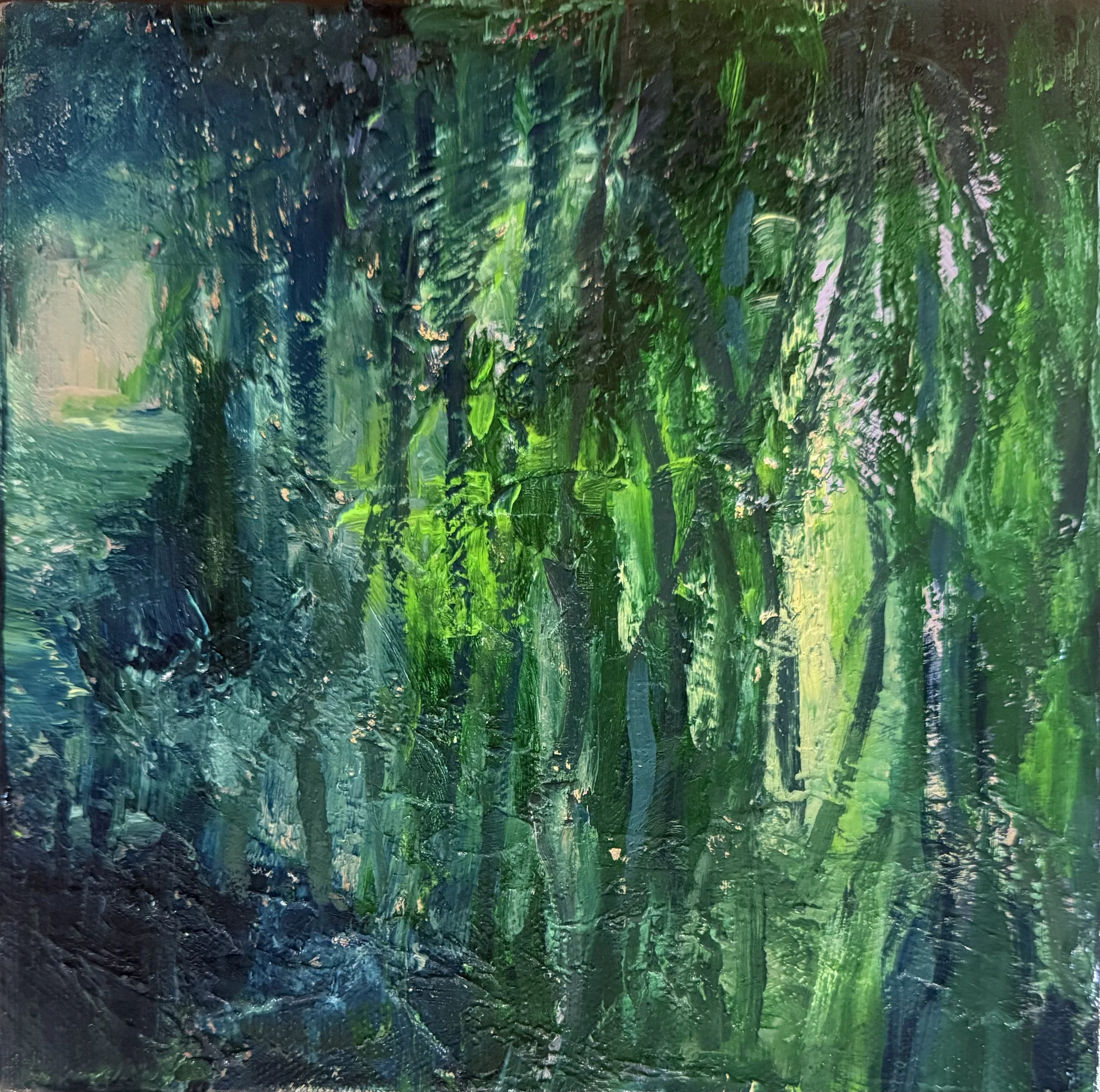 Série Chemin intime 15 - Techniques mixtes huile majeure - 20 x 20 cm - 2026