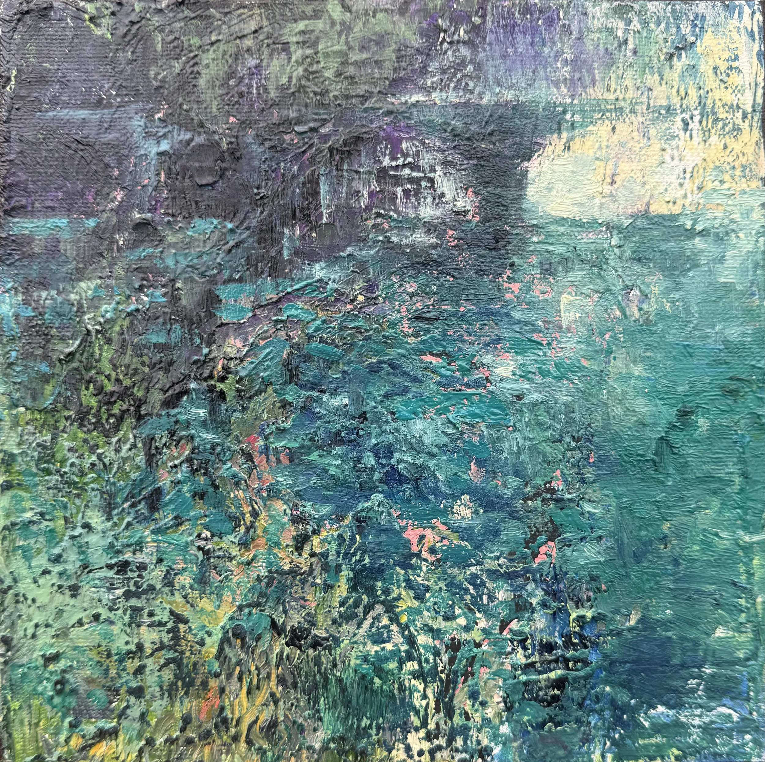 Série Chemin intime 5 - Techniques mixtes huile majeure - 20 x 20 cm - 2026
