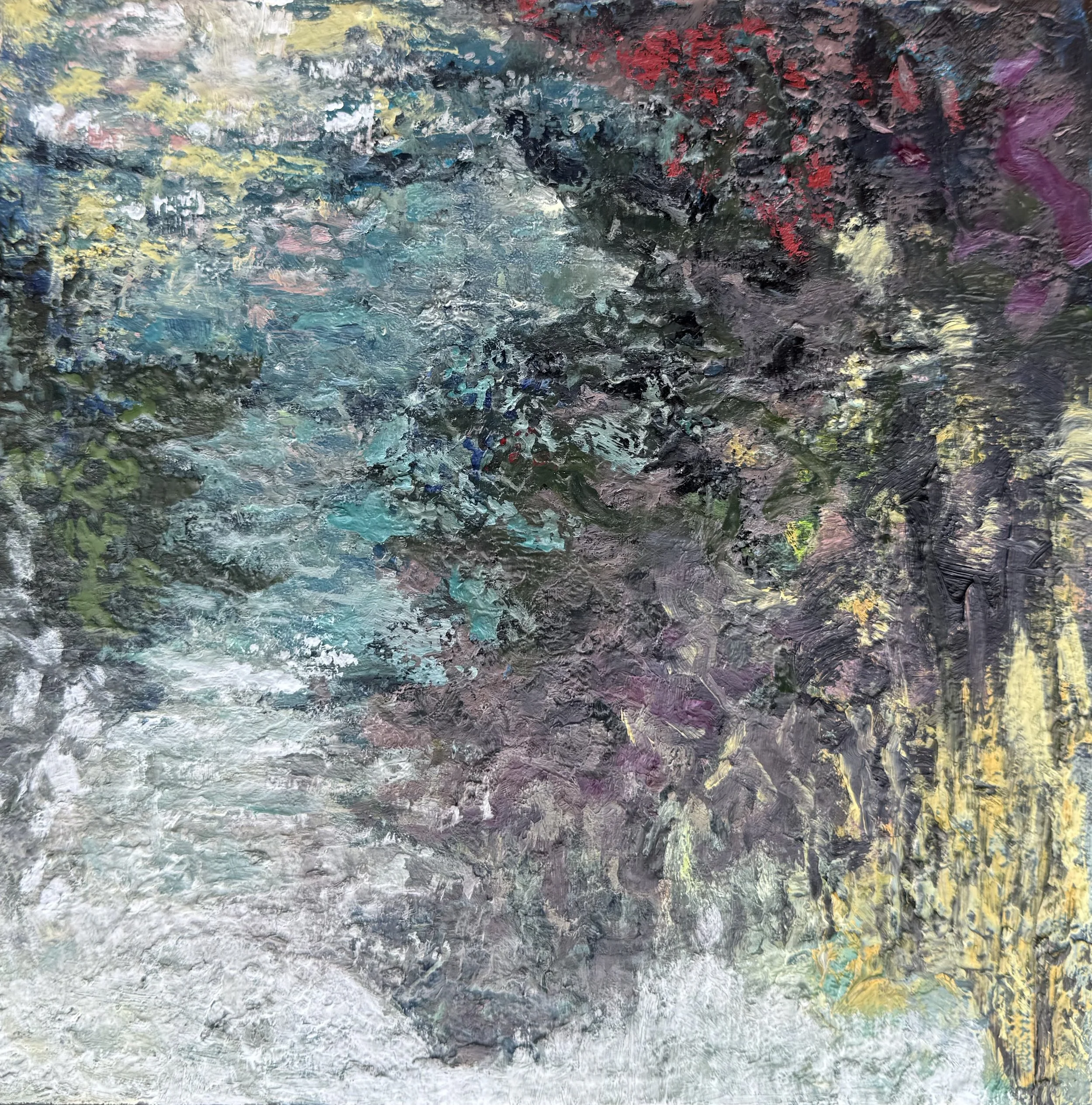 Série Chemin intime 2 - Techniques mixtes huile majeure - 20 x 20 cm - 2026