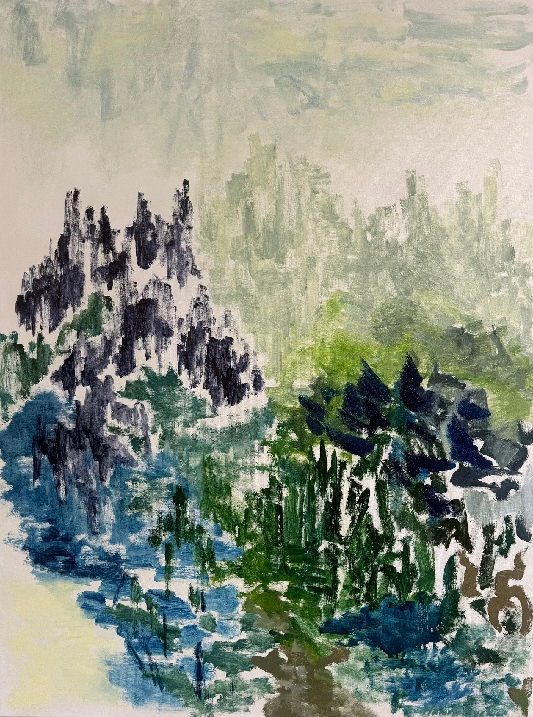 Retour de Walden 1/3 Triptyque - huile sur toile - 2025 - 130x97cm (x3)