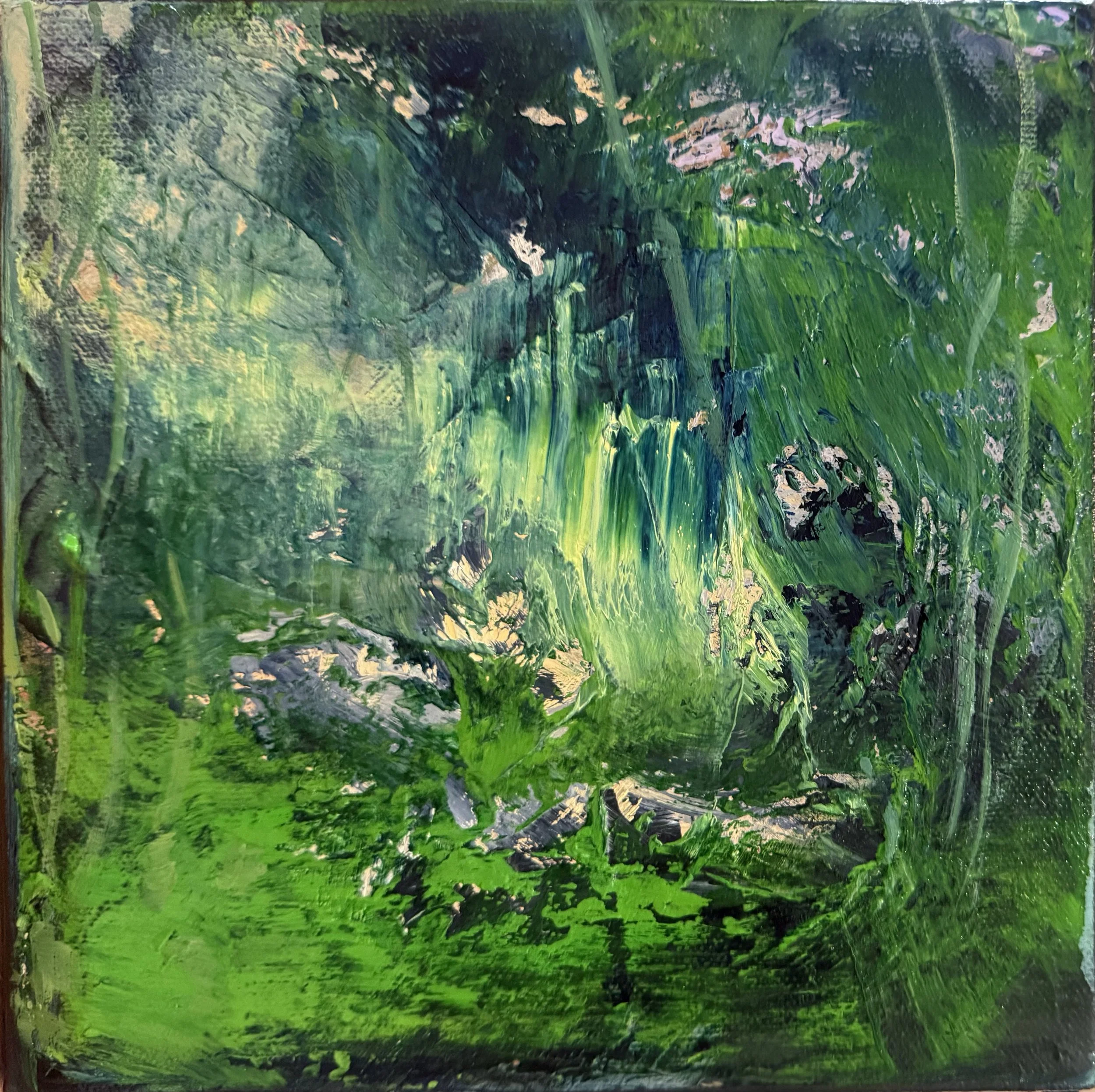 Série Chemin intime 18 - Techniques mixtes huile majeure - 20 x 20 cm - 2026