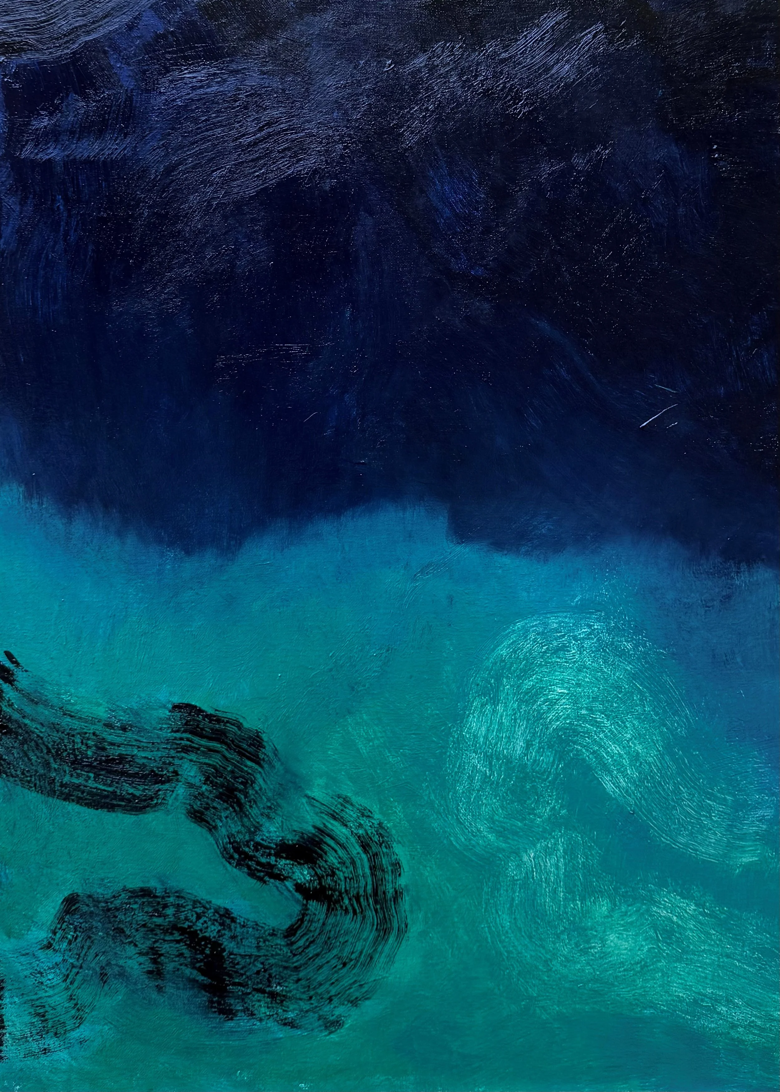 Trace 3 solo ou triptyque - huile sur toile - 80x60cm - 2025